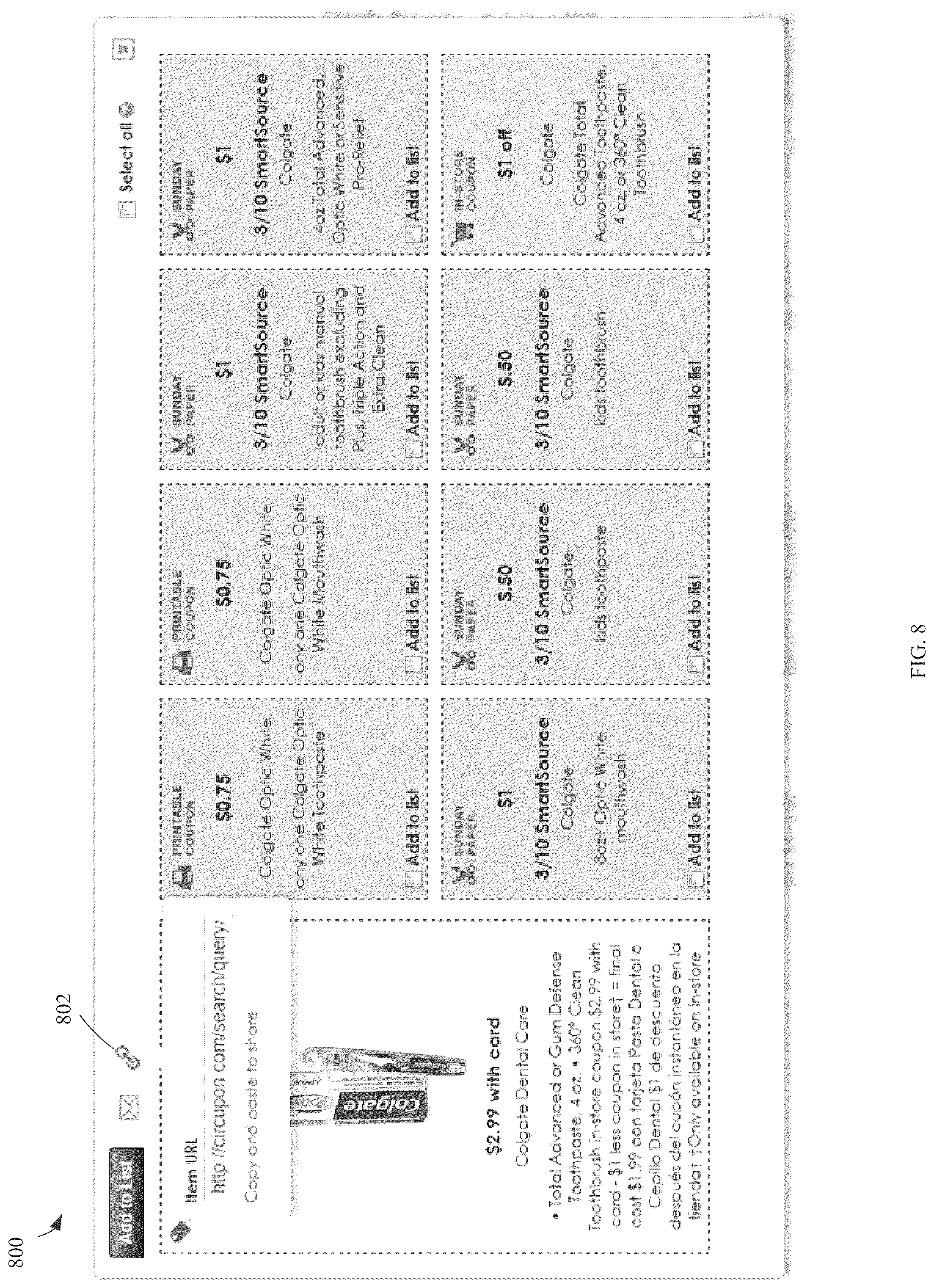Patent US12314972 Figure 8 – Interface for interacting with transformed deal data