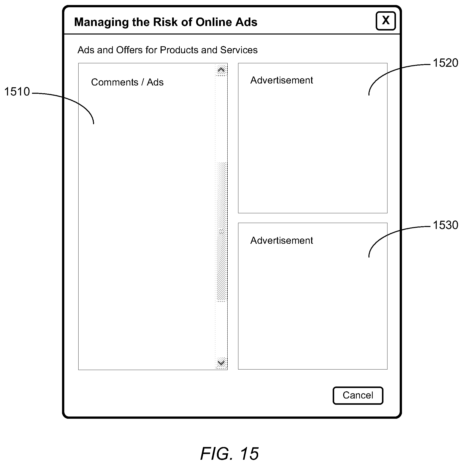 Patent US12314977 Figure 15 – Identifying potentially unfair practices in content and serving relevant advertisements