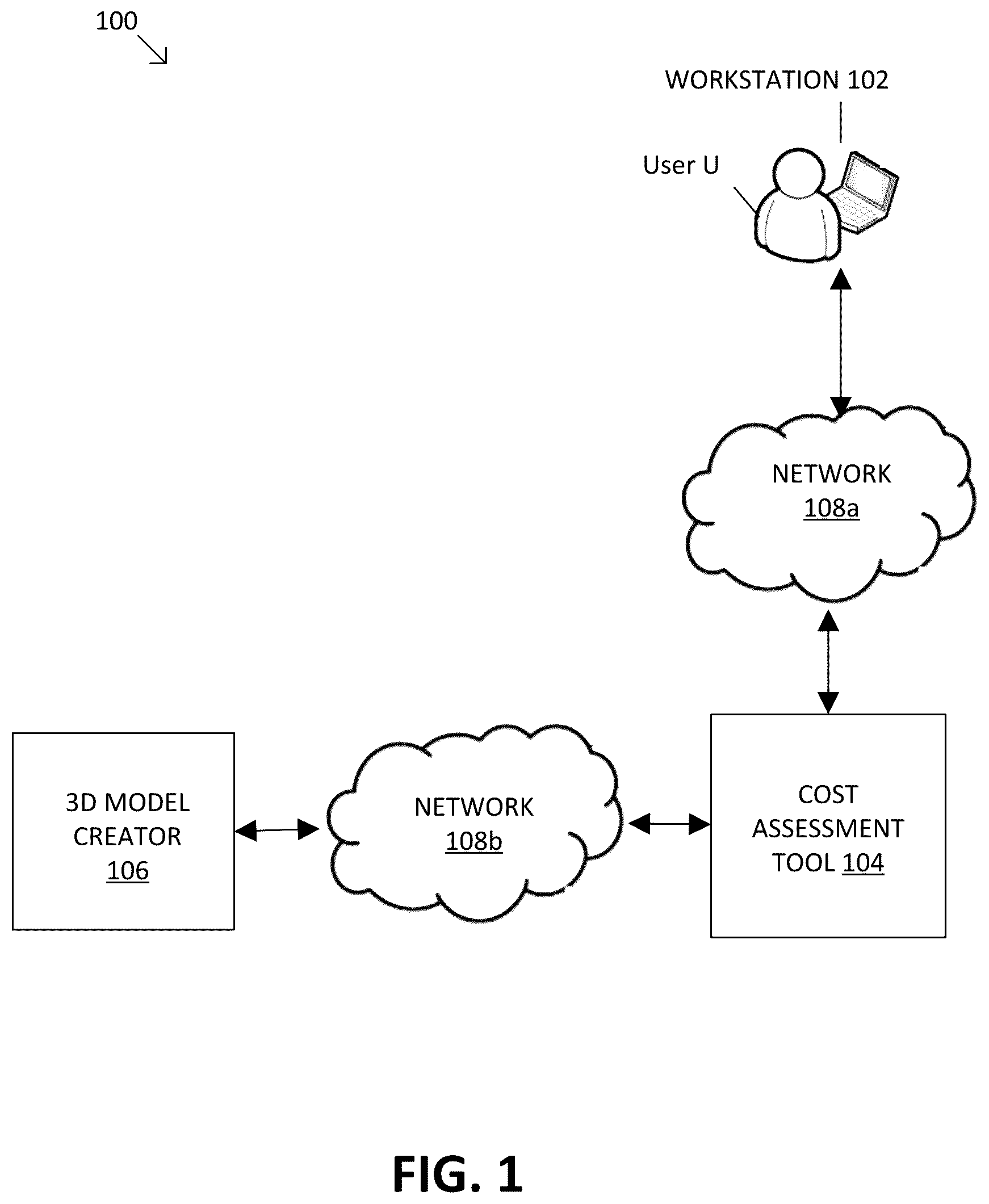 Patent US12314987 Figure 1 – Cost assessment user interface