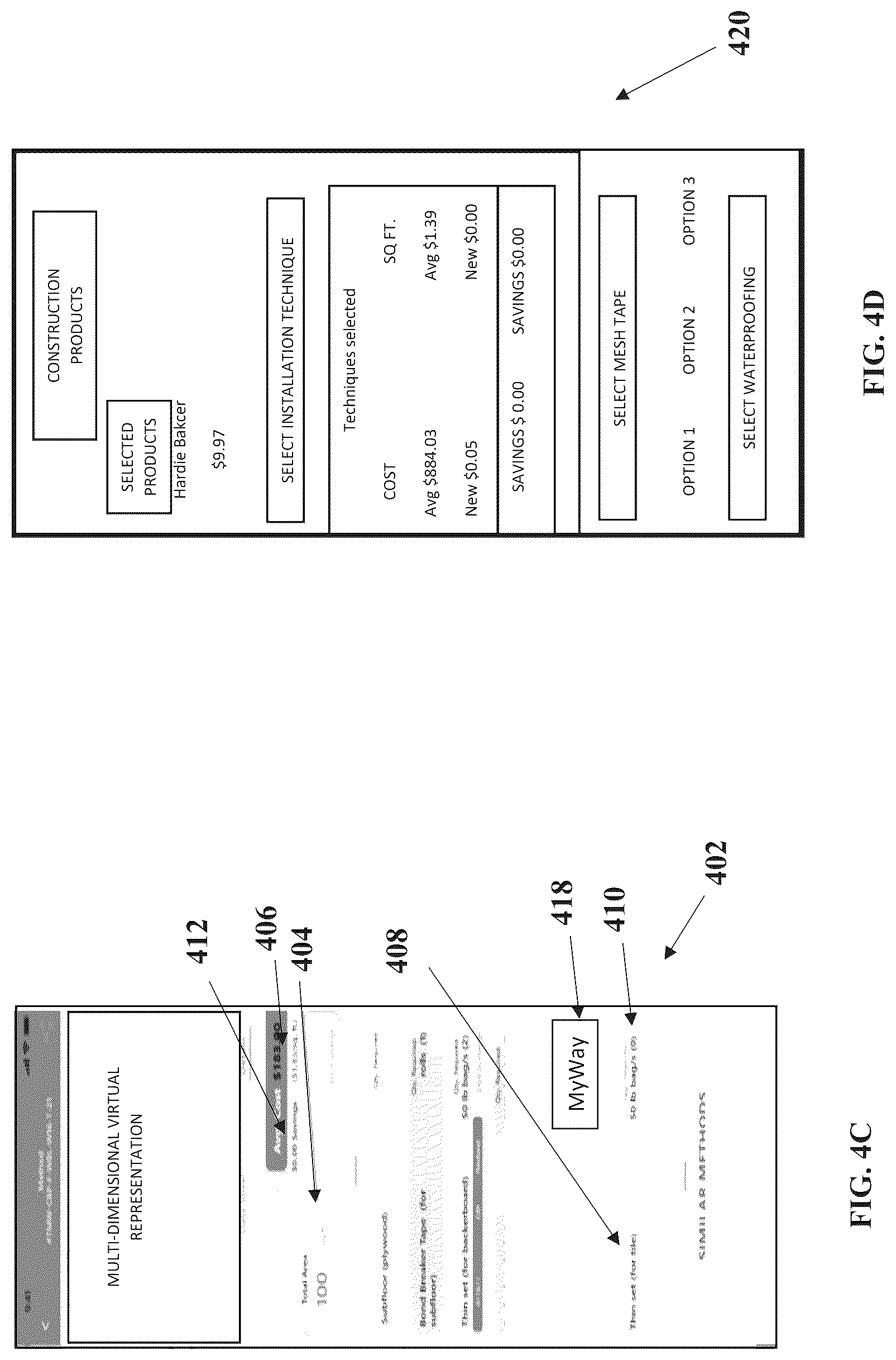 Patent US12314998 Figure 8 – Method and system for providing a customizable virtual representation to a user for enabling selection of construction products and installation products