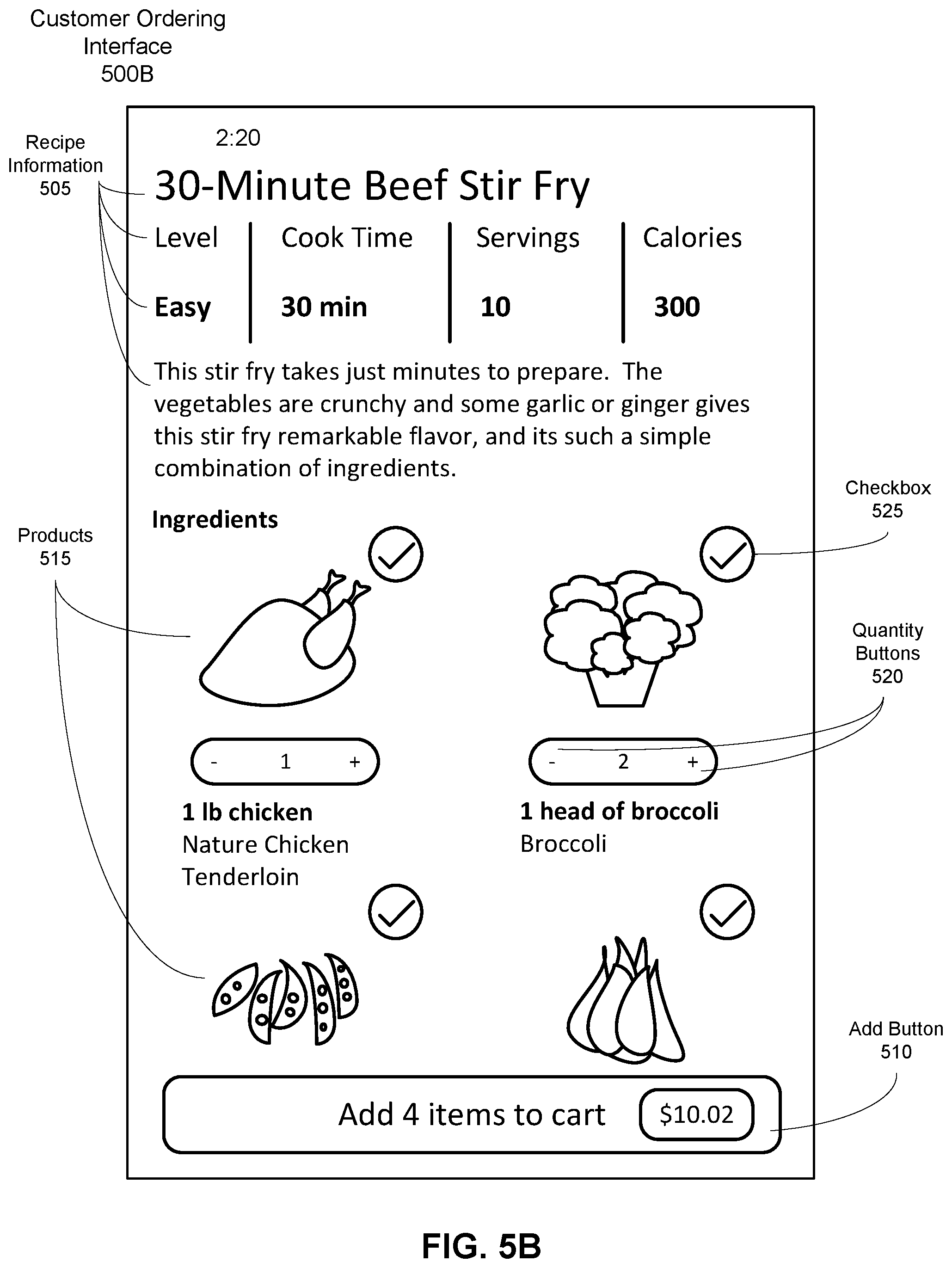 Patent US12314999 Figure 6 – Mapping recipe ingredients to products