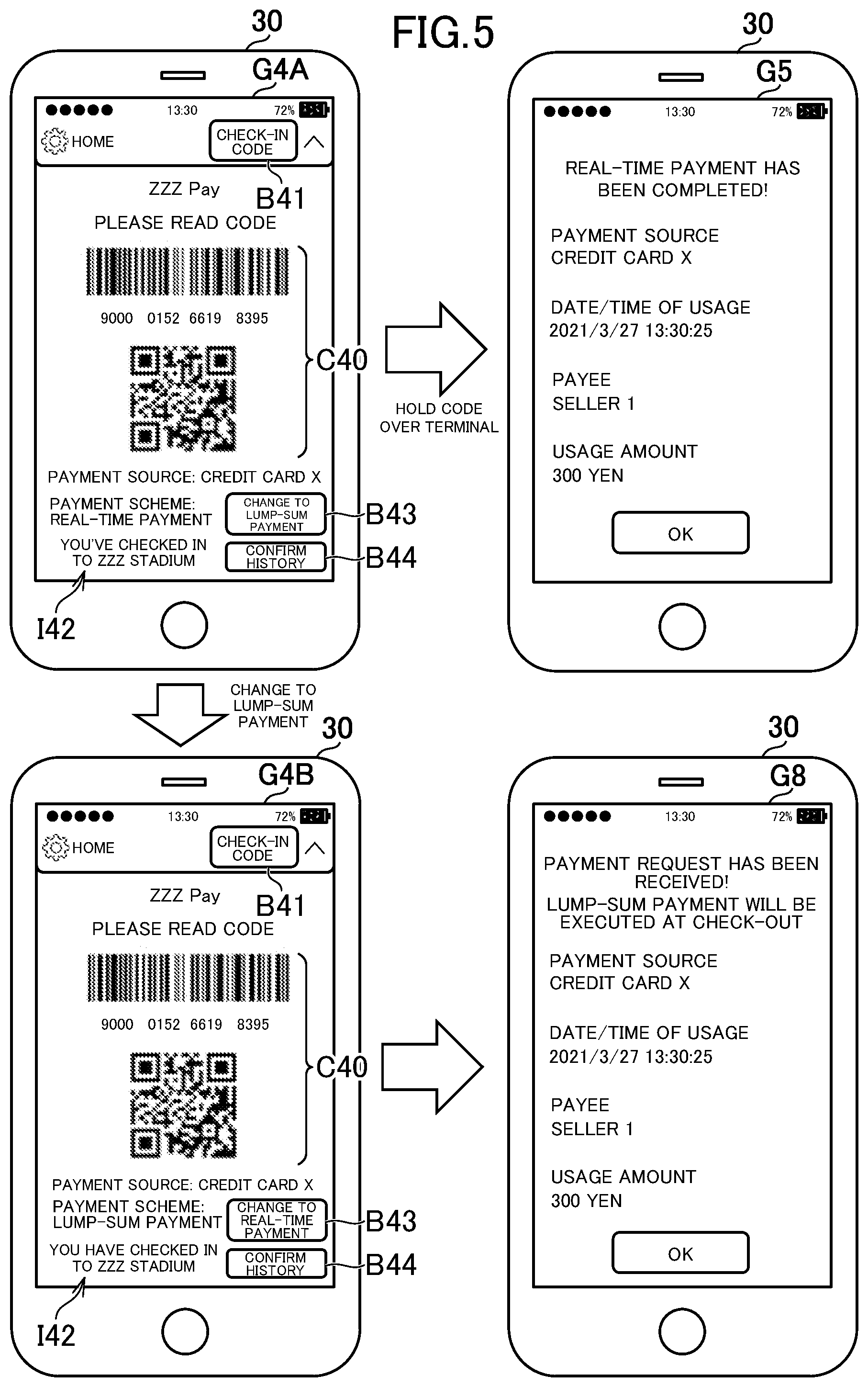 Patent US12315001 Figure 5 – Electronic payment system, electronic payment method, and information storage medium