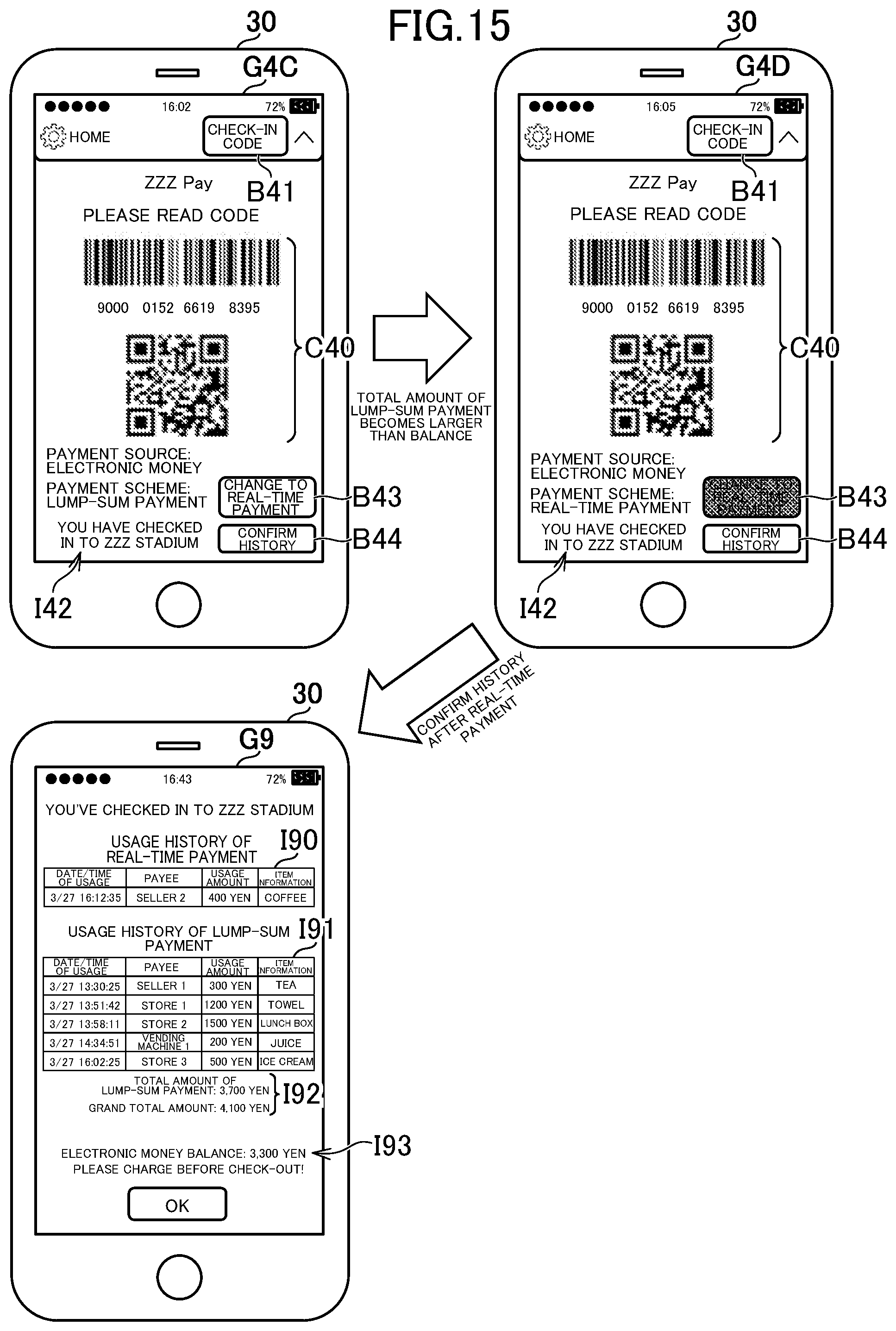 Patent US12315001 Figure 15 – Electronic payment system, electronic payment method, and information storage medium