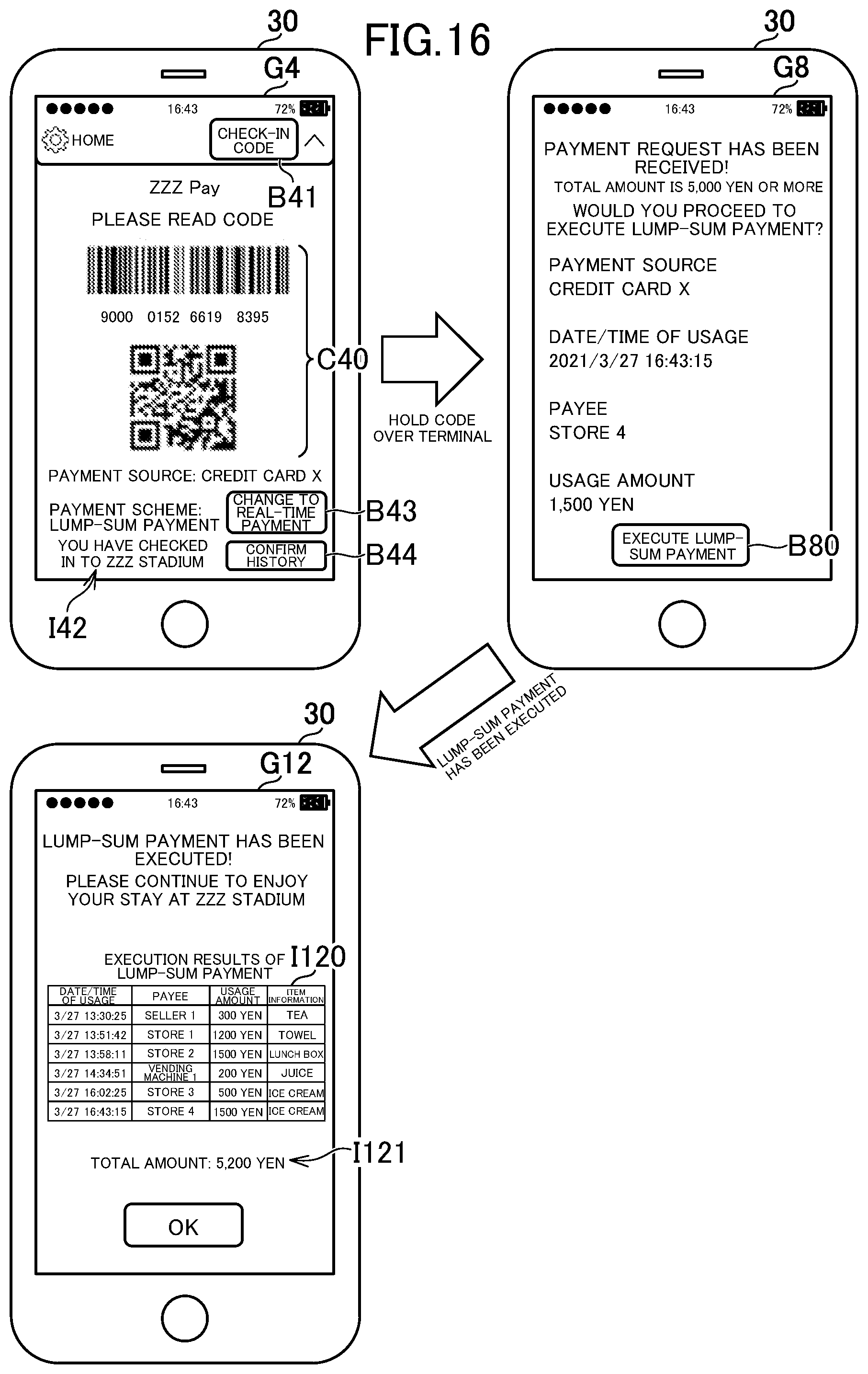 Patent US12315001 Figure 16 – Electronic payment system, electronic payment method, and information storage medium