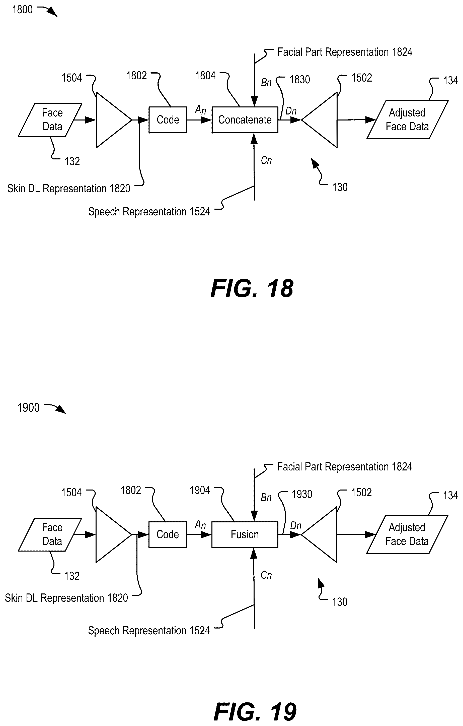 Patent US12315057 Figure 10 – Avatar facial expressions based on semantical context