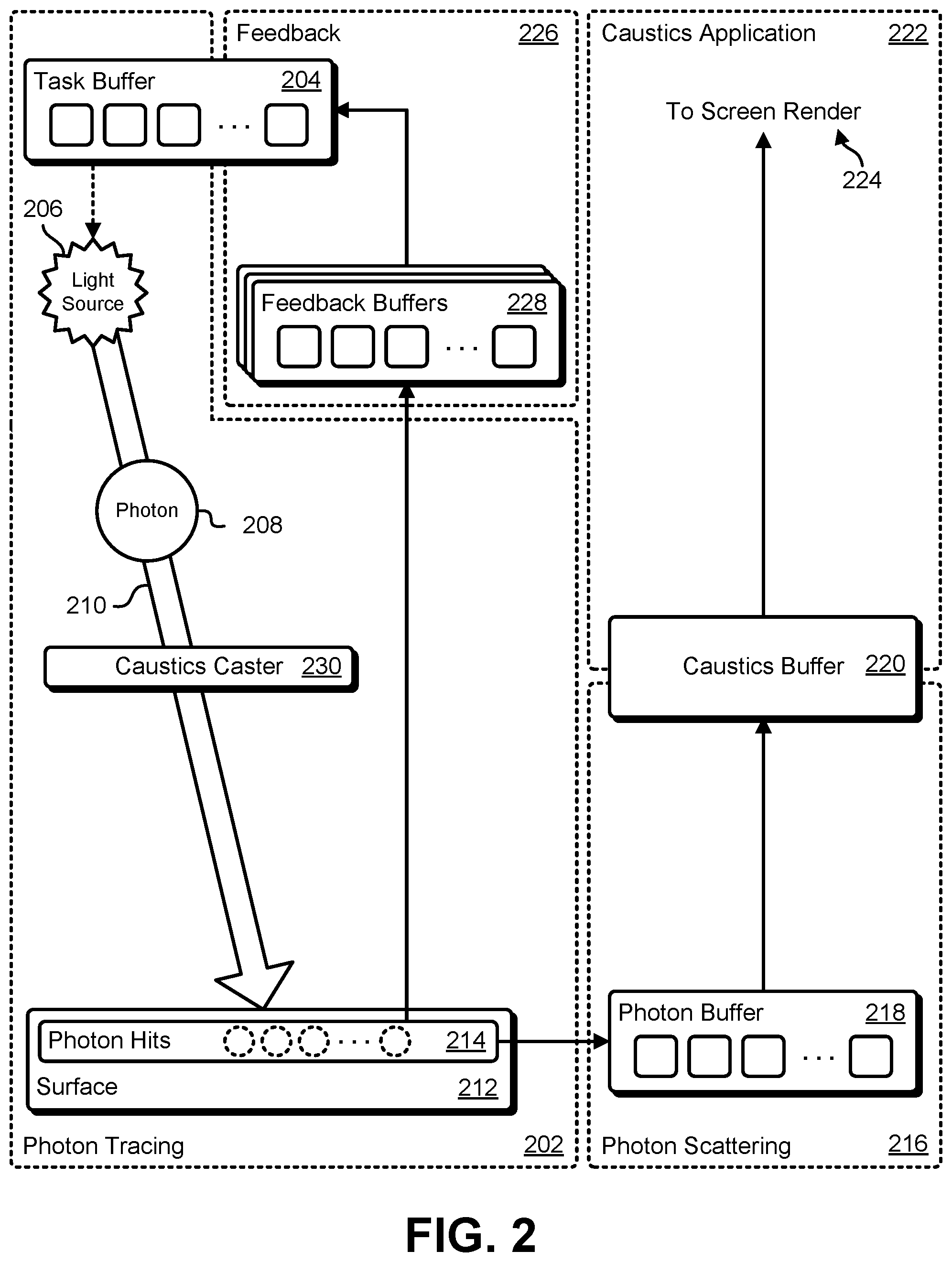 Patent US12315070 Figure 2 – Real-time caustics mapping