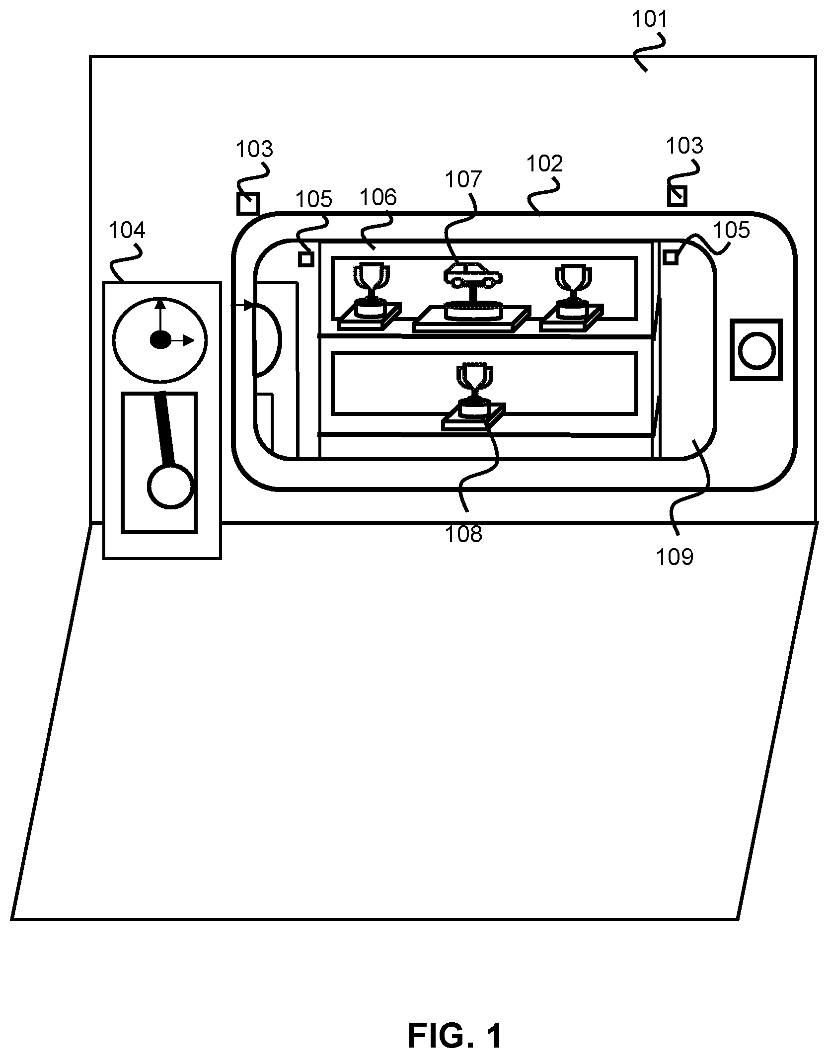 Patent US12315087 Figure 1 – Interactive augmented reality trophy system
