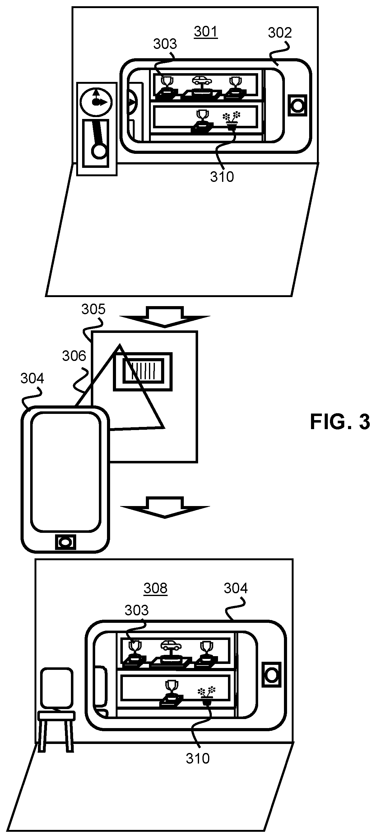 Patent US12315087 Figure 3 – Interactive augmented reality trophy system