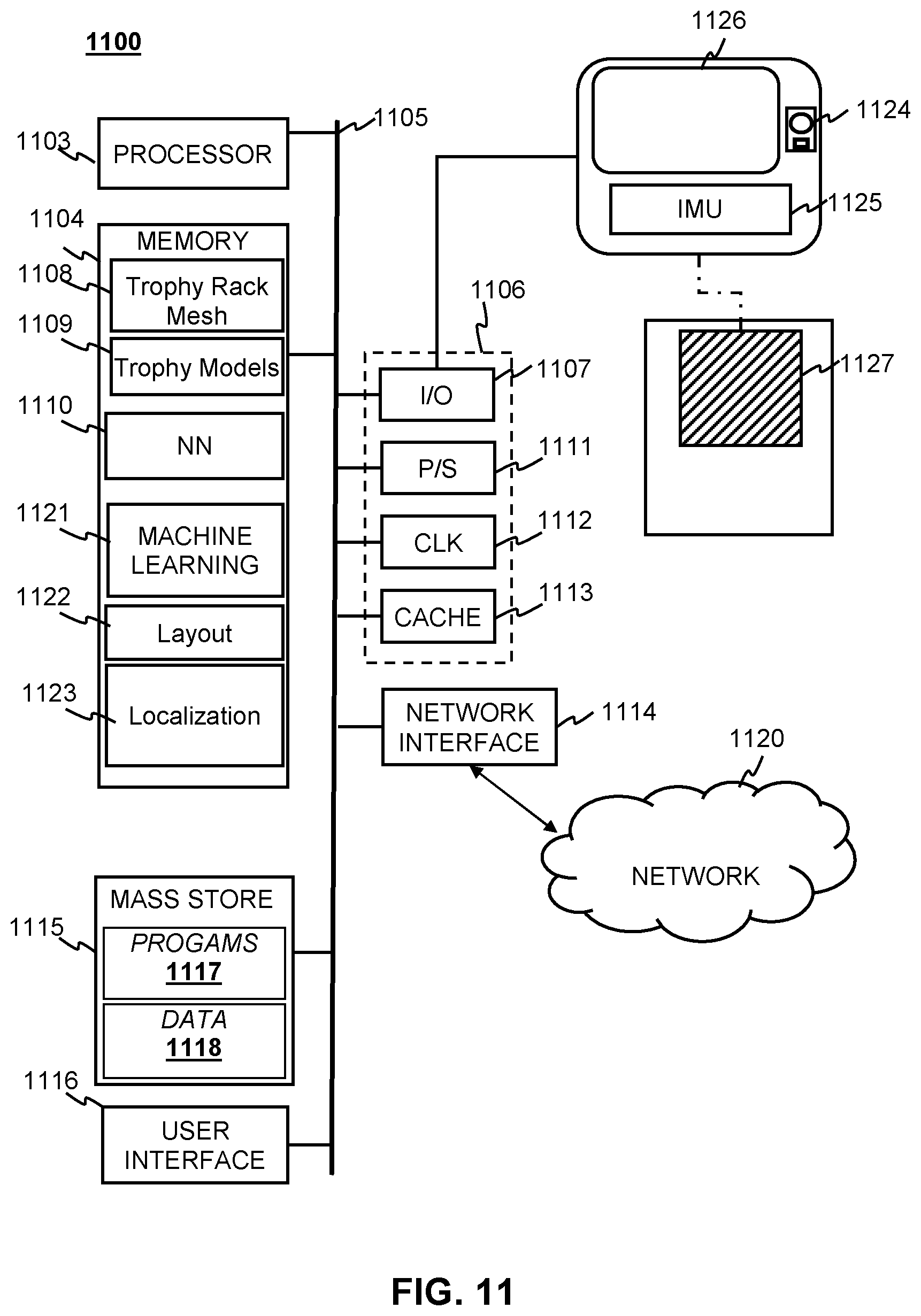 Patent US12315087 Figure 11 – Interactive augmented reality trophy system