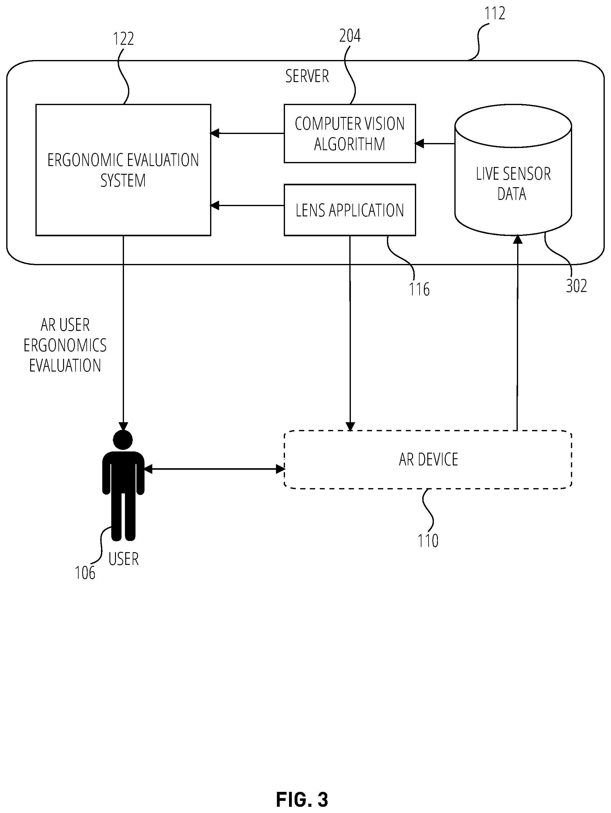 Patent US12315089 Figure 3 – Augmented reality ergonomics evaluation system