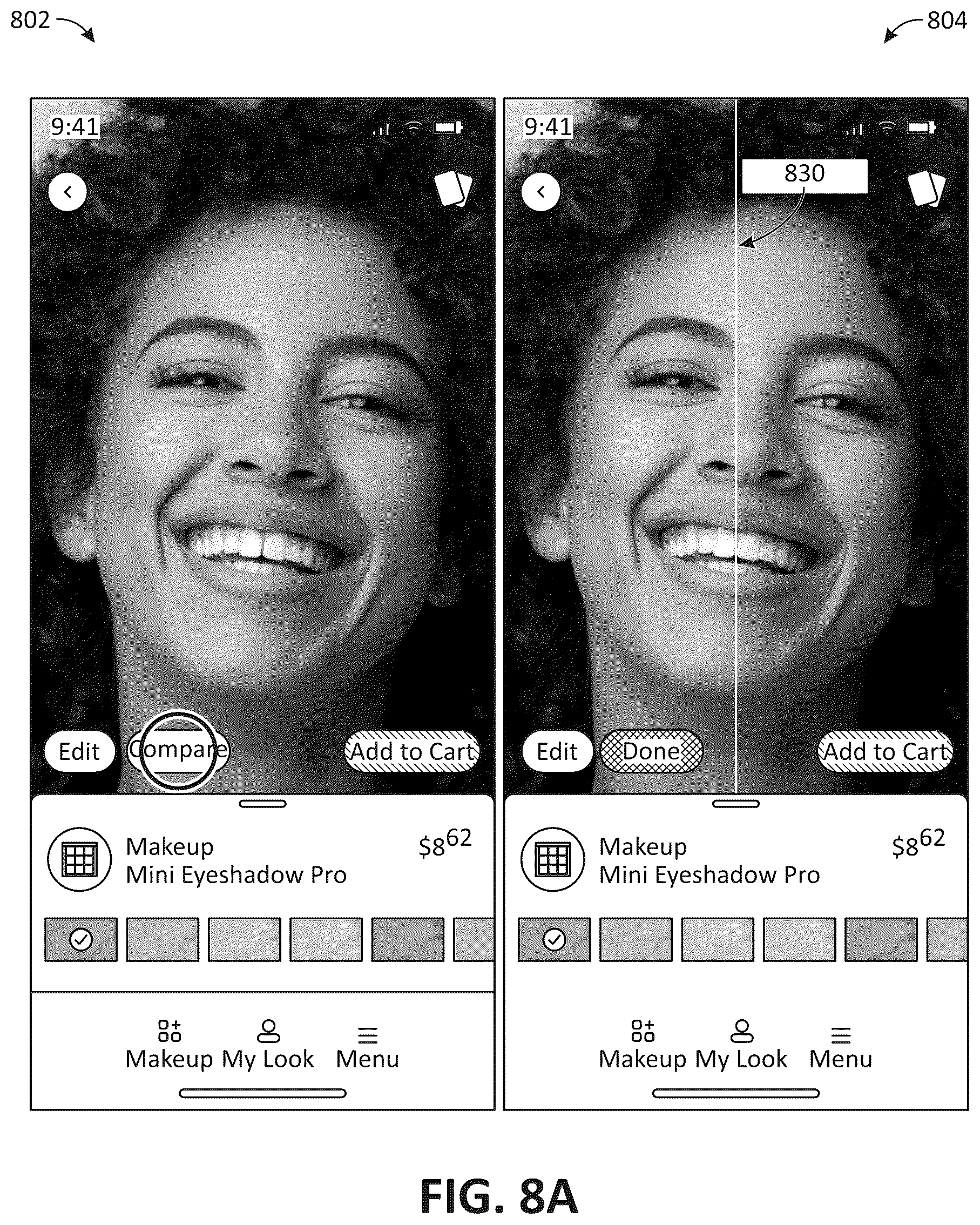 Patent US12315090 Figure 11 – Augmented reality virtual makeup try-on