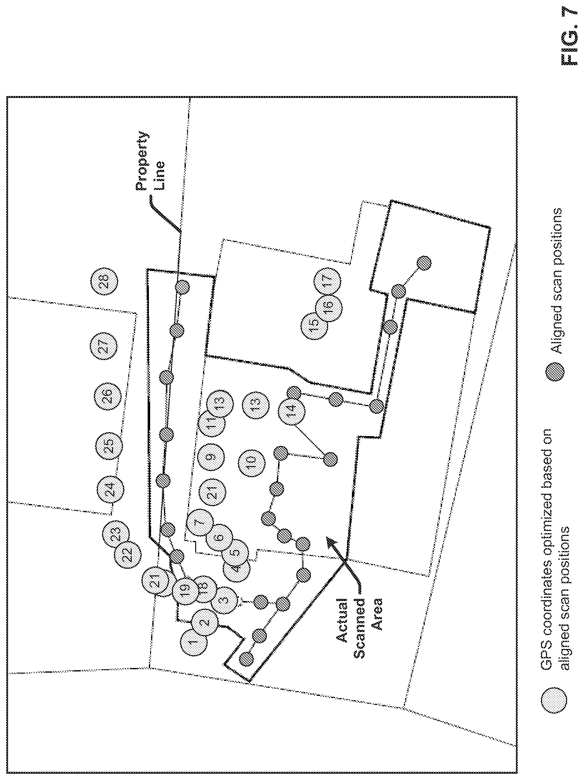 Patent US12315101 Figure 7 – Selecting exterior images of a structure based on capture positions of indoor images associated with the structure