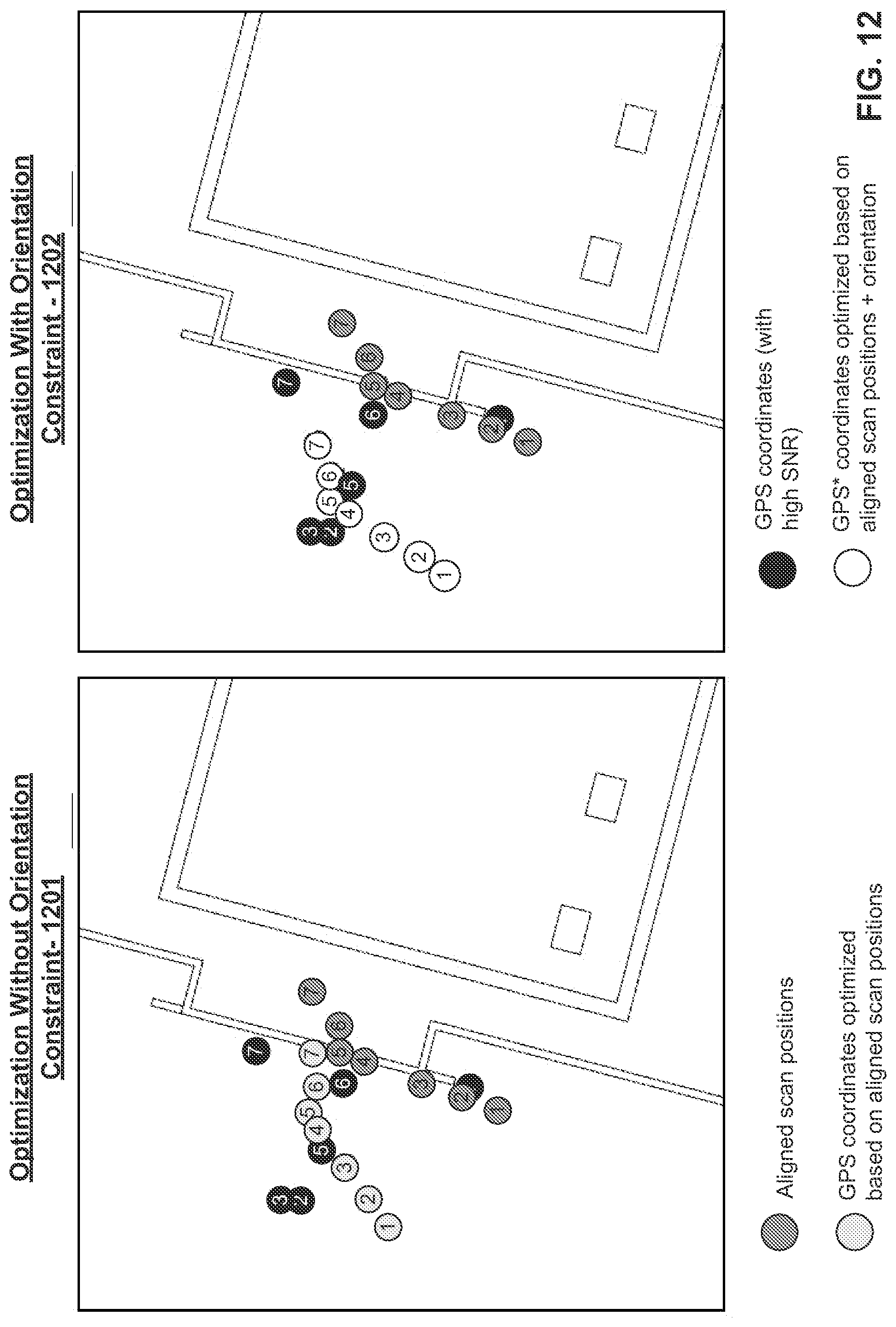 Patent US12315101 Figure 12 – Selecting exterior images of a structure based on capture positions of indoor images associated with the structure
