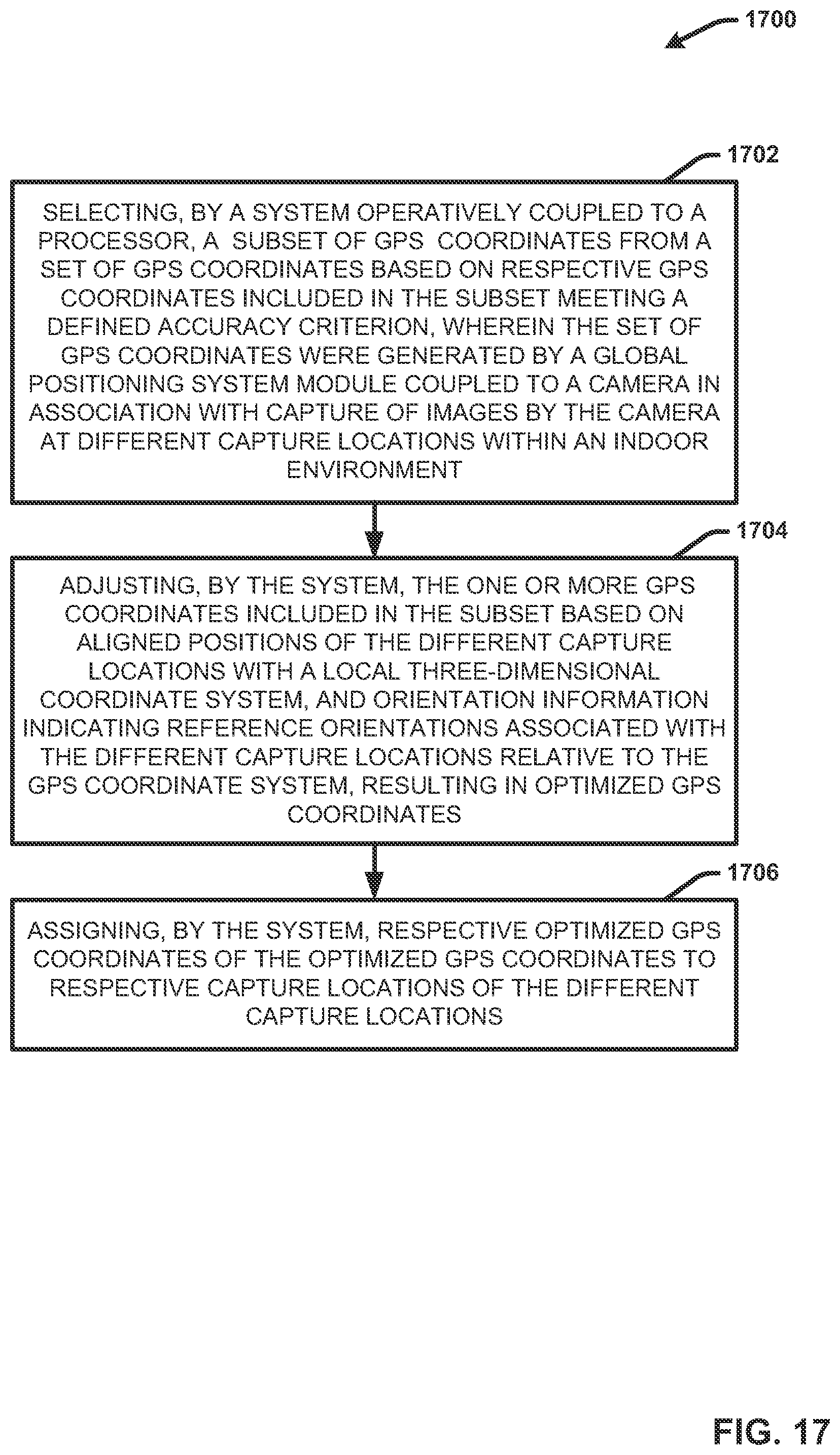 Patent US12315101 Figure 17 – Selecting exterior images of a structure based on capture positions of indoor images associated with the structure