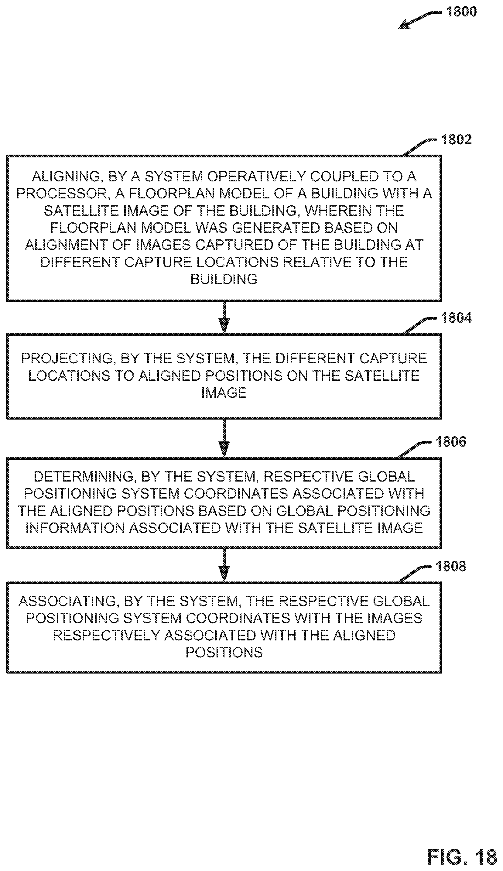 Patent US12315101 Figure 18 – Selecting exterior images of a structure based on capture positions of indoor images associated with the structure