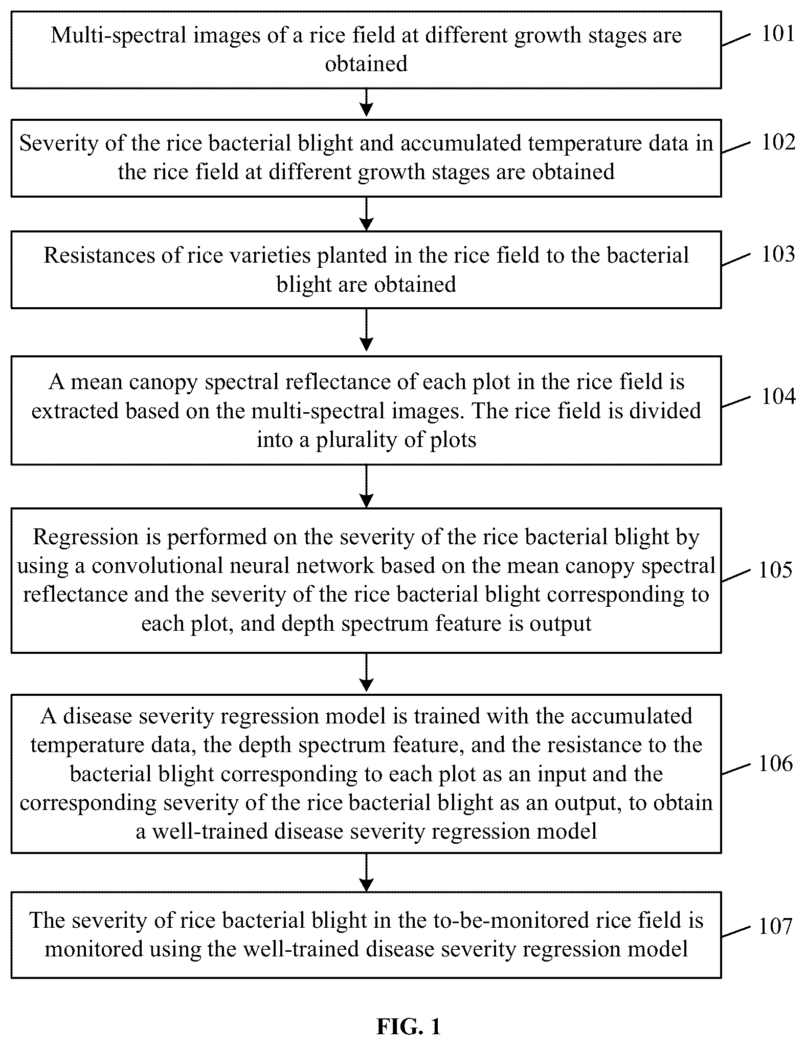 Patent US12315130 Figure 1 – Method and system for monitoring rice bacterial blight in field based on multi-source data
