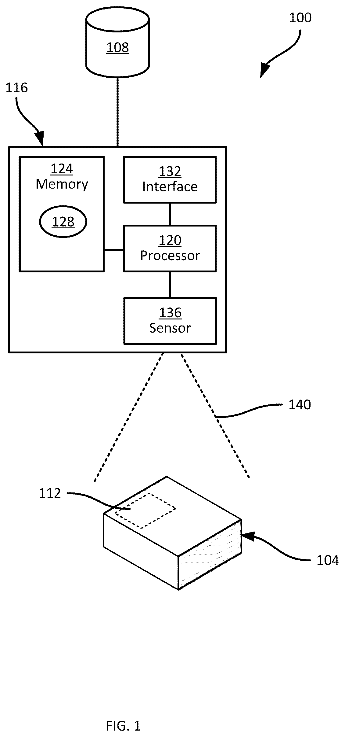 Patent US12315185 Figure 1 – Object identification using surface optical artifacts