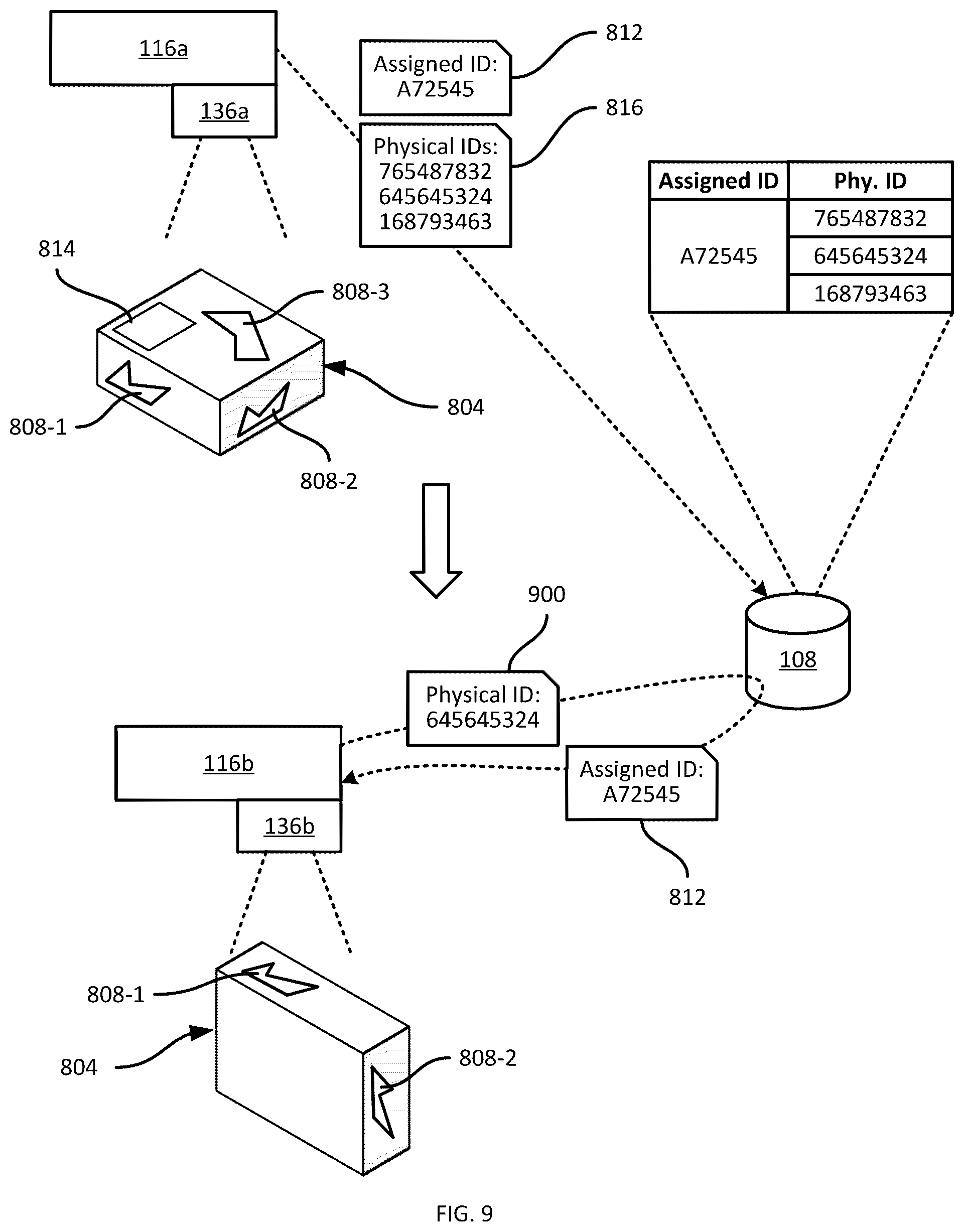 Patent US12315185 Figure 9 – Object identification using surface optical artifacts