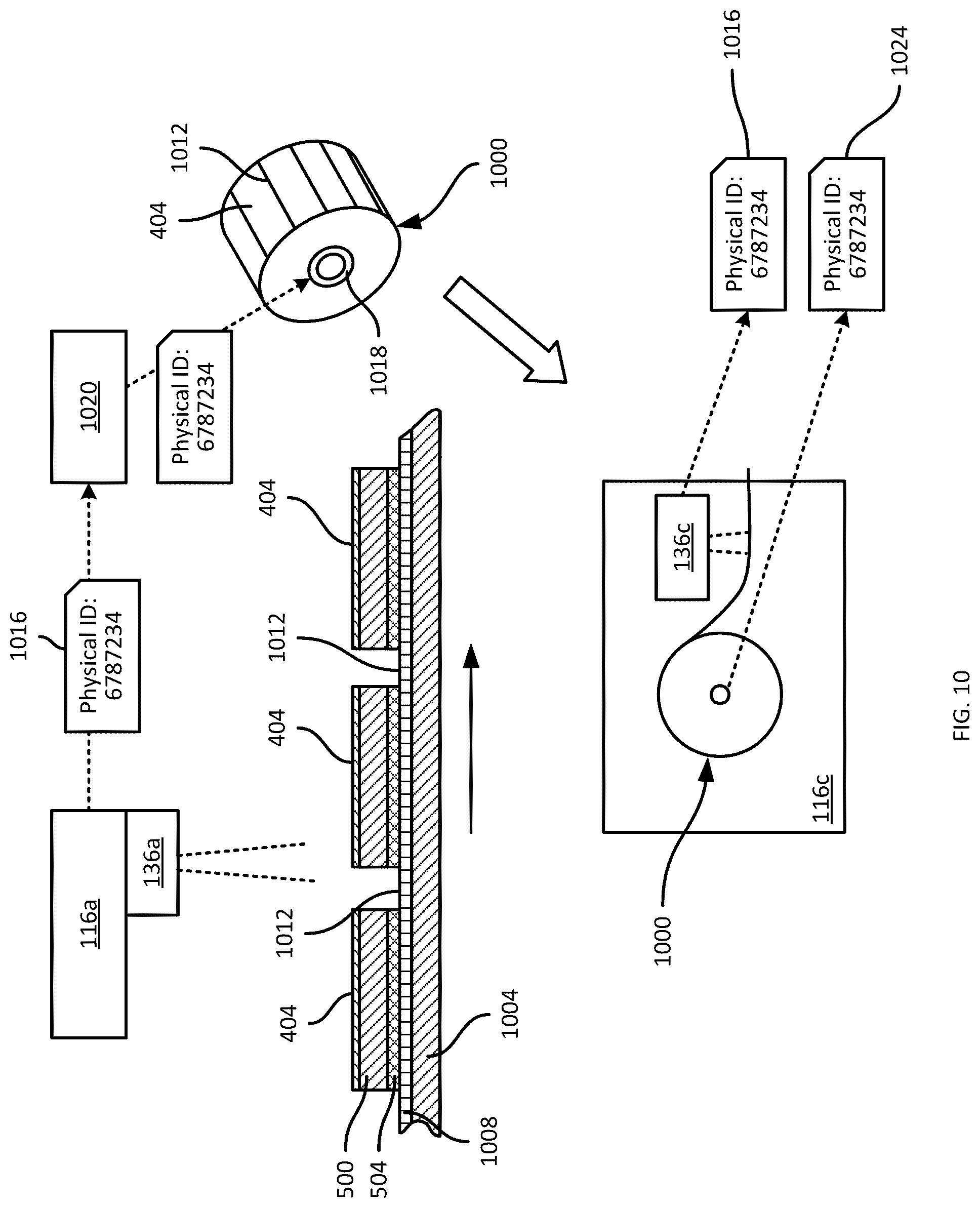 Patent US12315185 Figure 10 – Object identification using surface optical artifacts