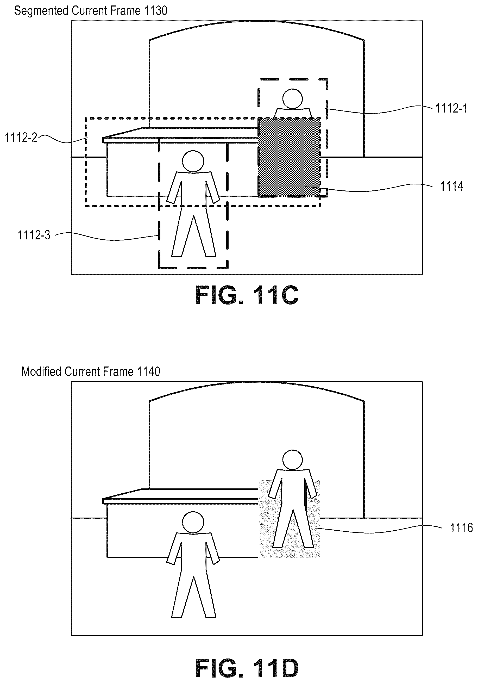 Patent US12315212 Figure 10 – Real-time occlusion removal using synthetic pixel generation