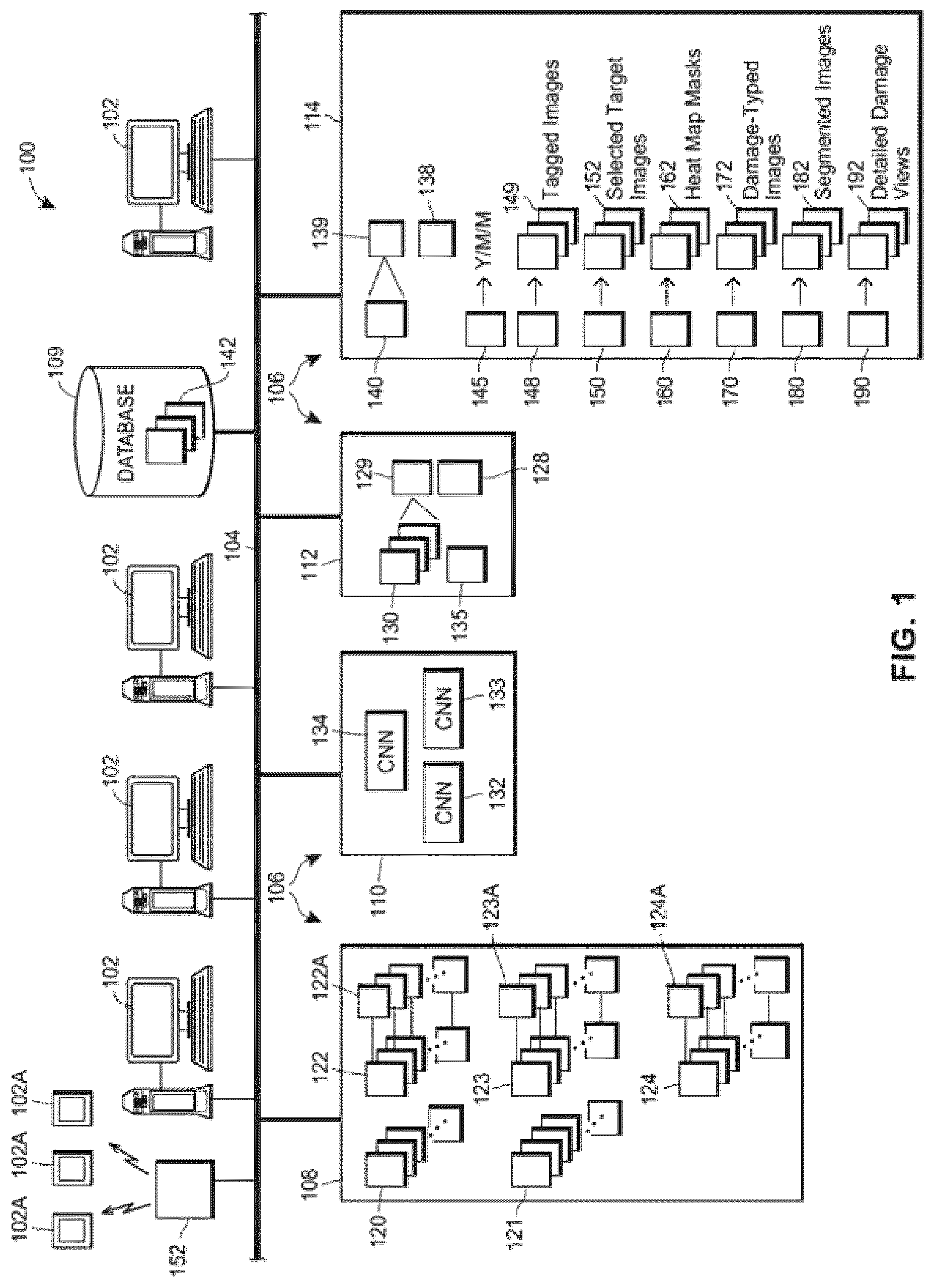 Patent US12315276 Figure 1 – Image processing systems for detecting types of damage to a vehicle