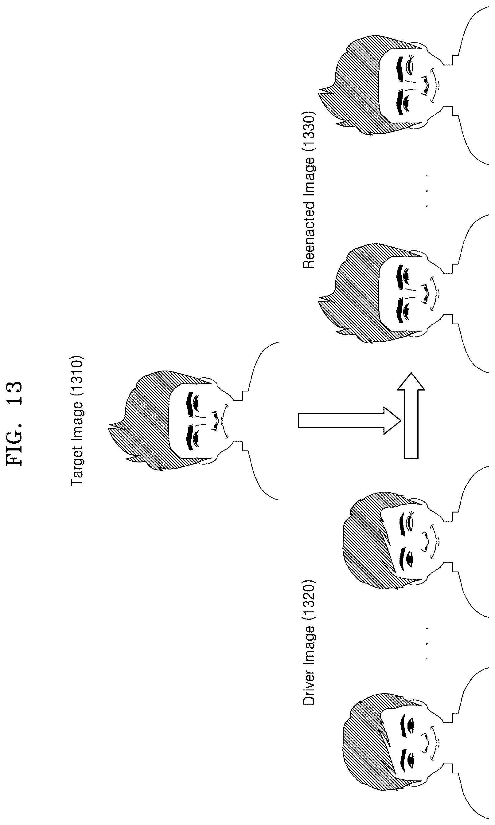 Patent US12315293 Figure 13 – Method and apparatus for generating reenacted image
