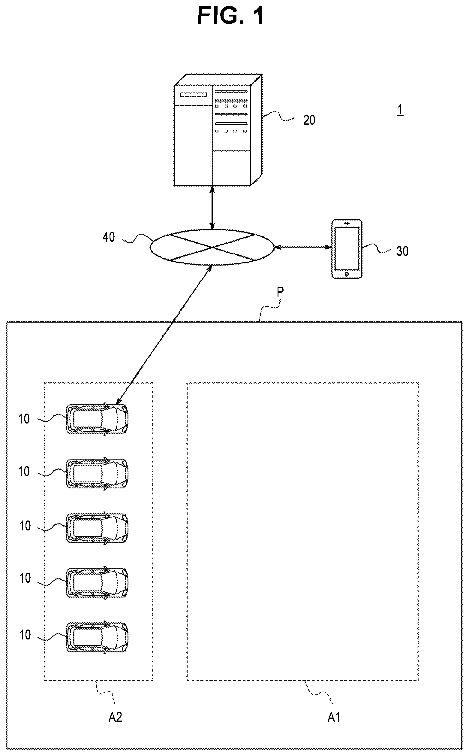 Patent US12315305 Figure 1 – Information processing apparatus, method, and non-transitory storage medium thereof for controlling light source embedded in parking lot