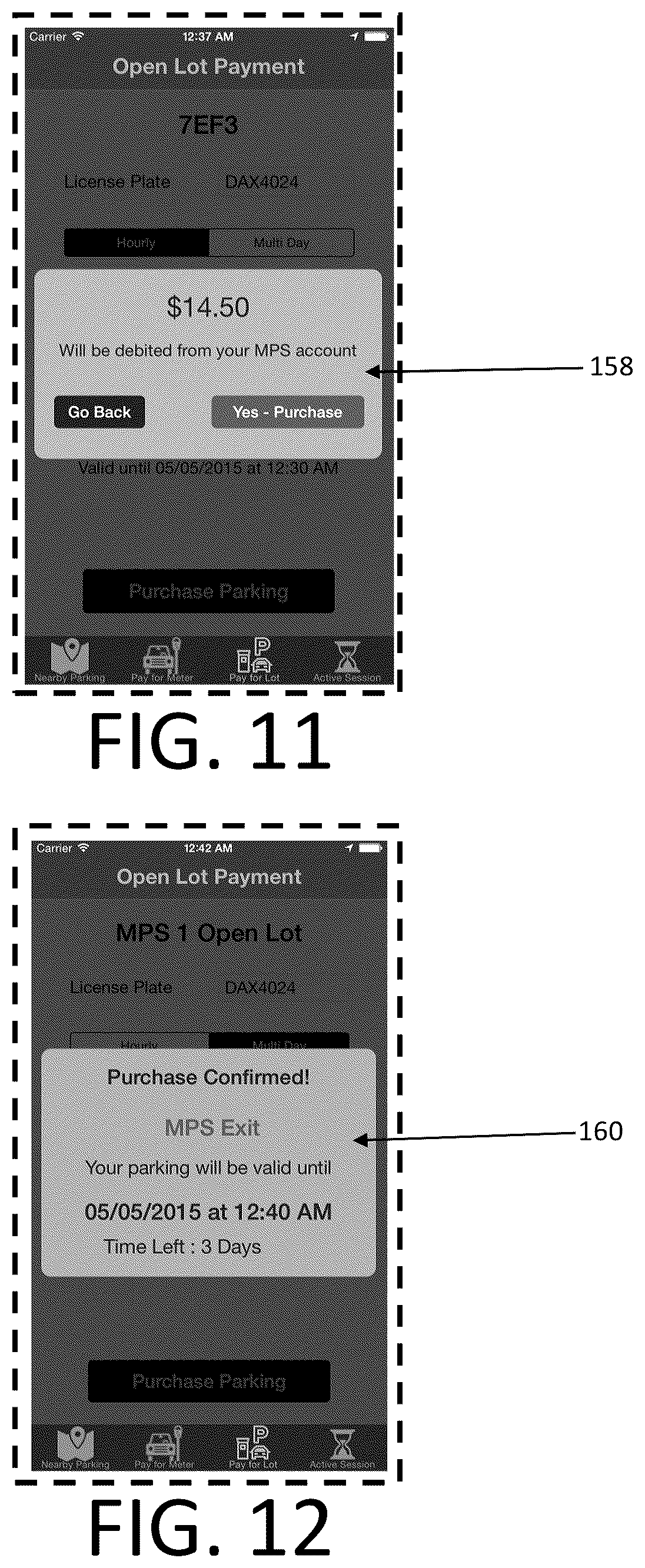 Patent US12315307 Figure 7 – Integrated mobile parking application and smart parking meter system