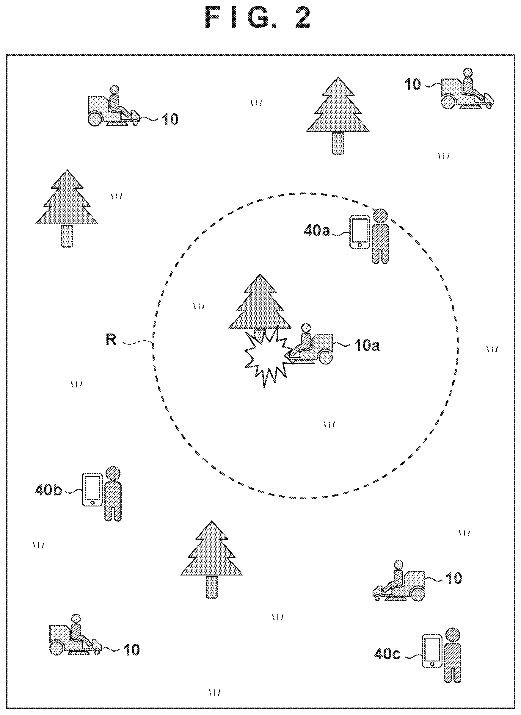Patent US12315308 Figure 2 – Server apparatus, vehicle, and method for managing a plurality of vehicles executing work in a predetermined area