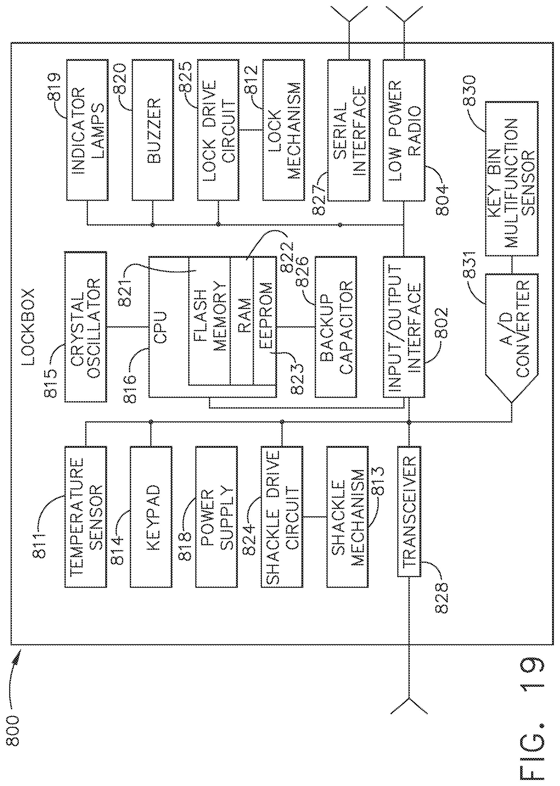 Patent US12315318 Figure 12 – Electronic lockbox with sensor and removable magnetic key fob