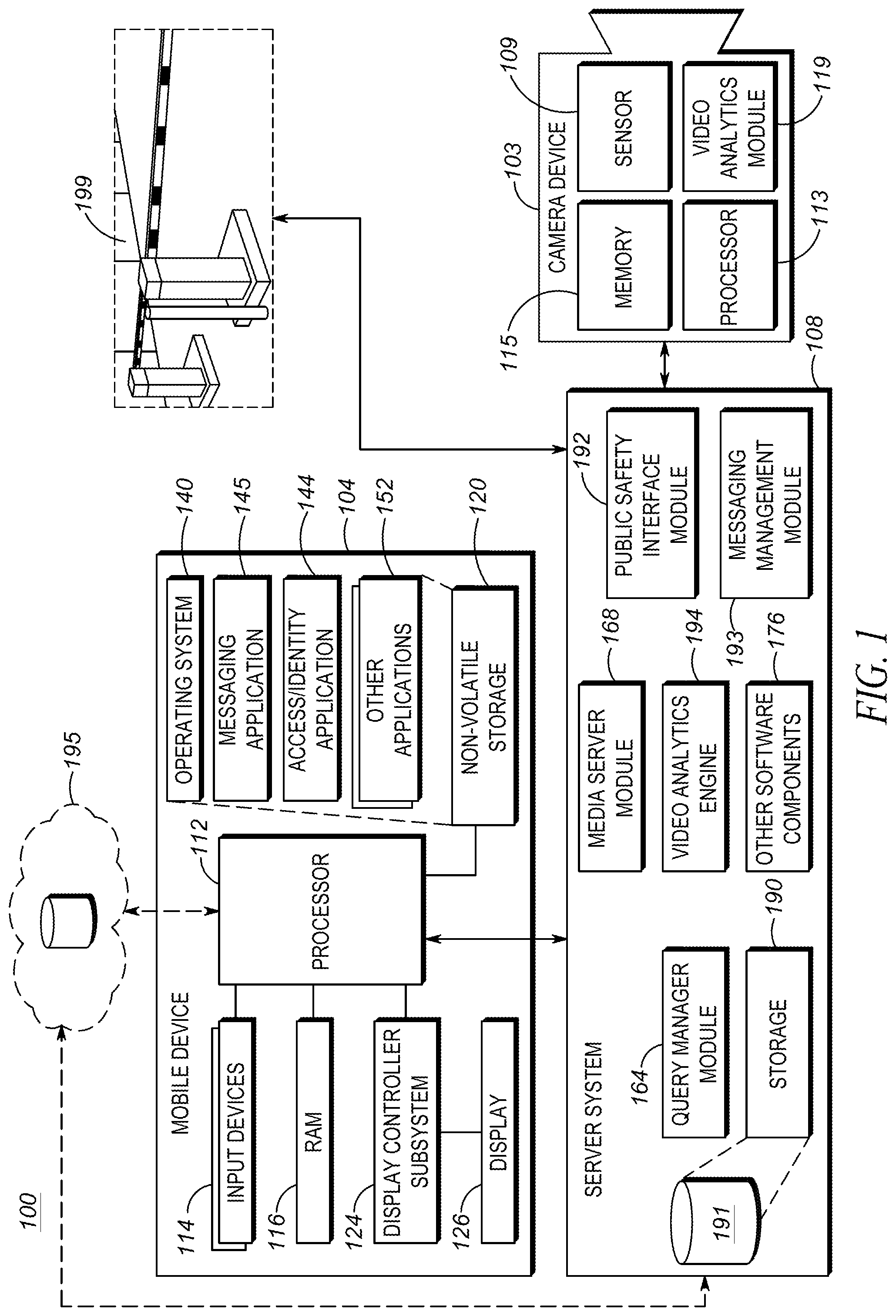 Patent US12315321 Figure 1 – System and computer-implemented method for responding to a potential or actual vehicle theft