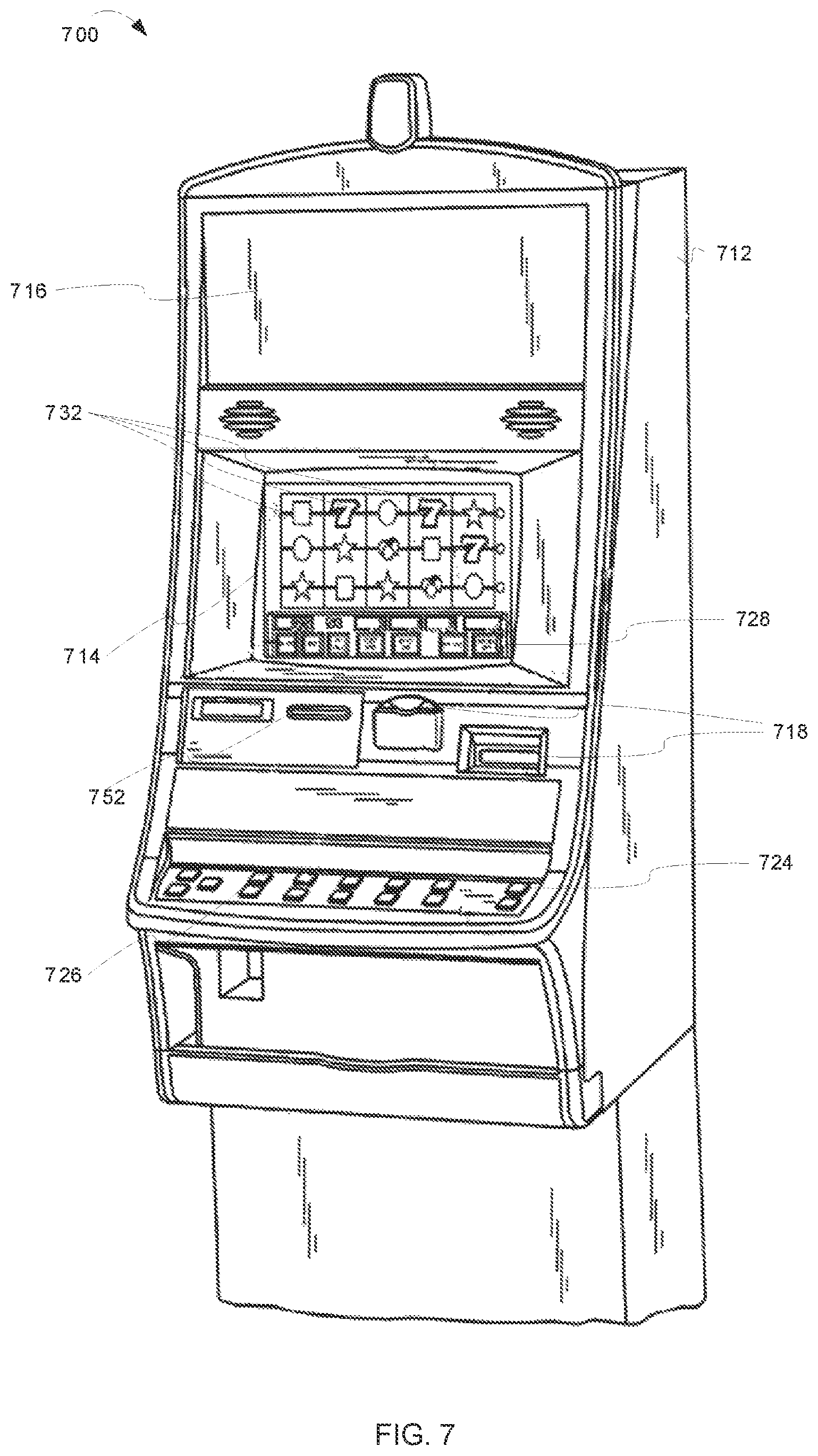 Patent US12315325 Figure 7 – Persistent device relationships in wagering game systems