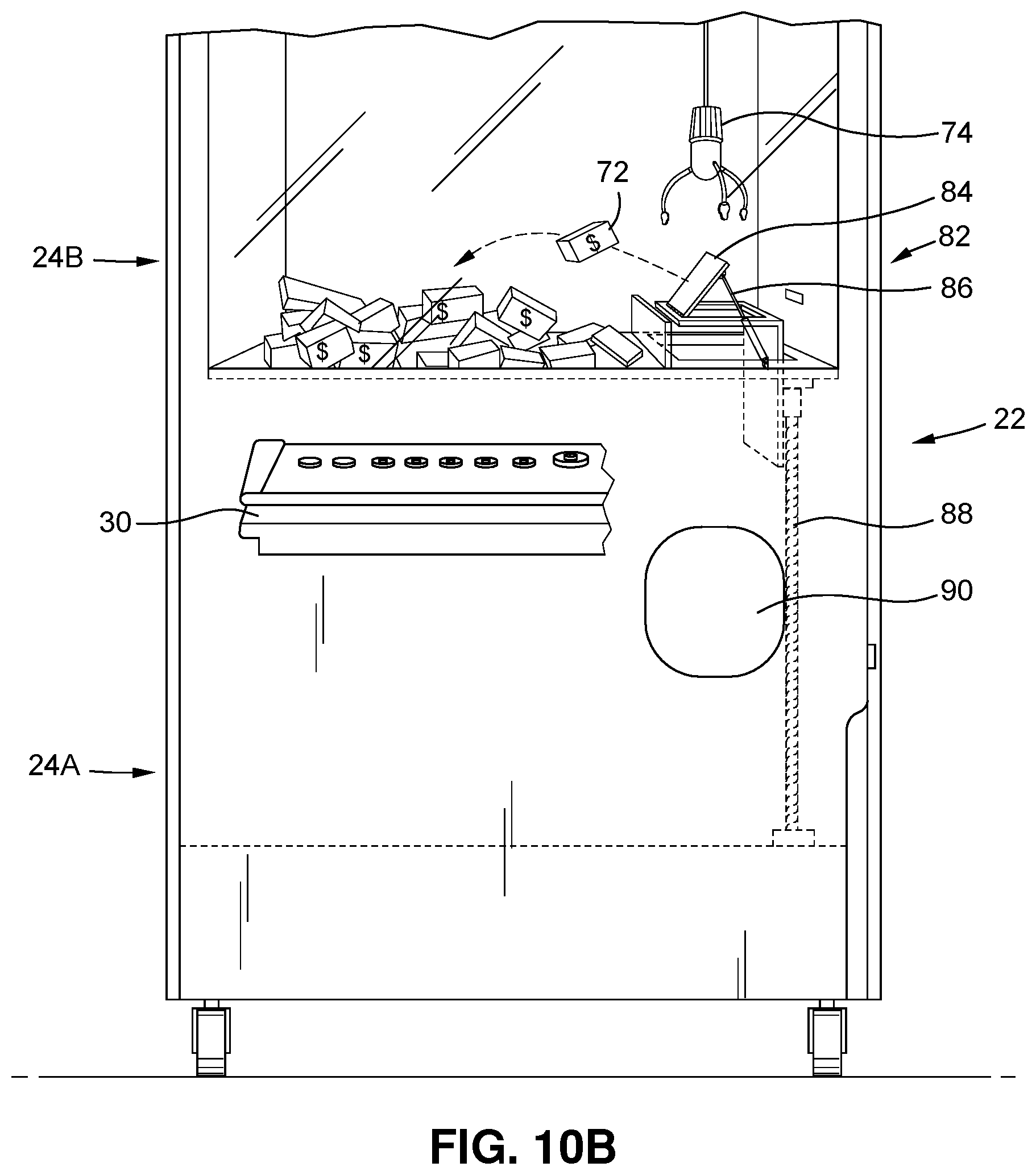 Patent US12315326 Figure 14 – Rewards system using skill/amusement game play device to award prizes