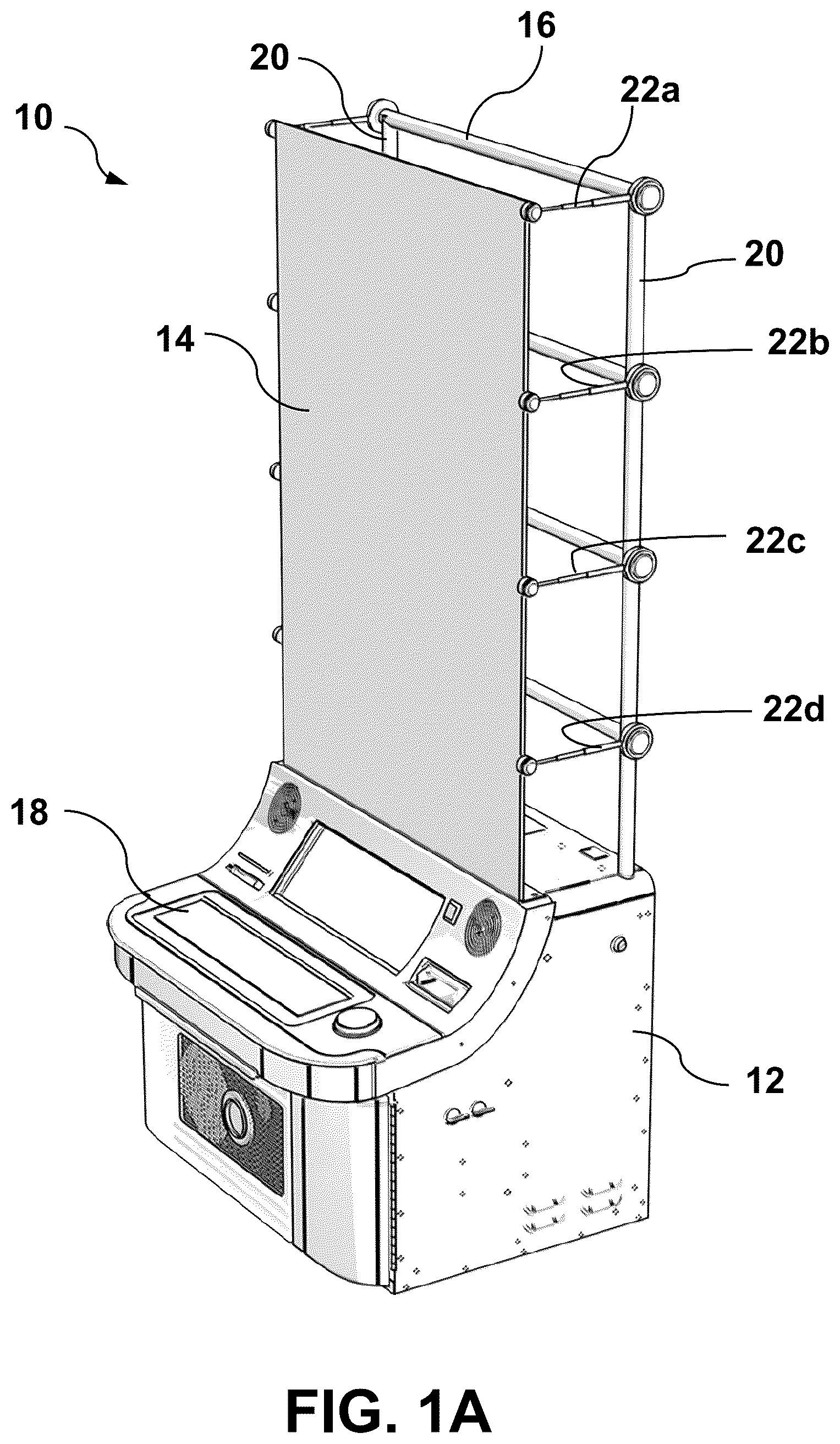 Patent US12315327 Figure 1 – Electronic gaming device with flexible display screen