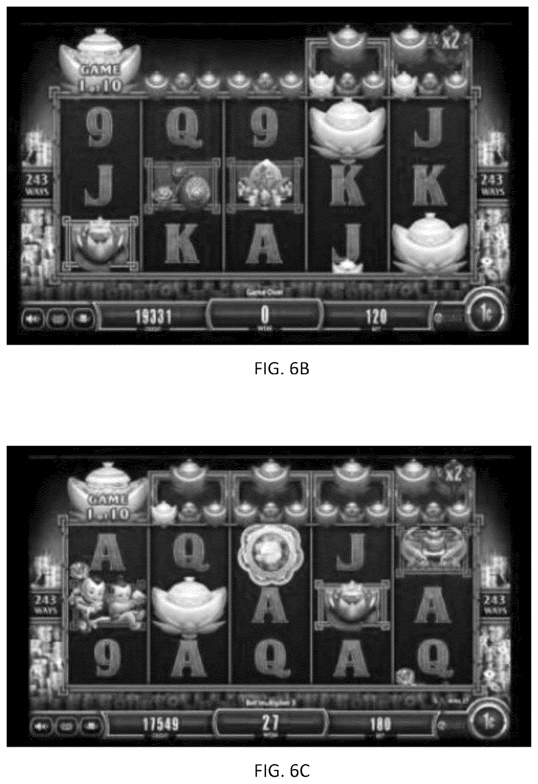 Patent US12315328 Figure 6 – Electronic gaming machine and system having visual persistence element and eligibility criterion with increasing height substituted reels and multipliers