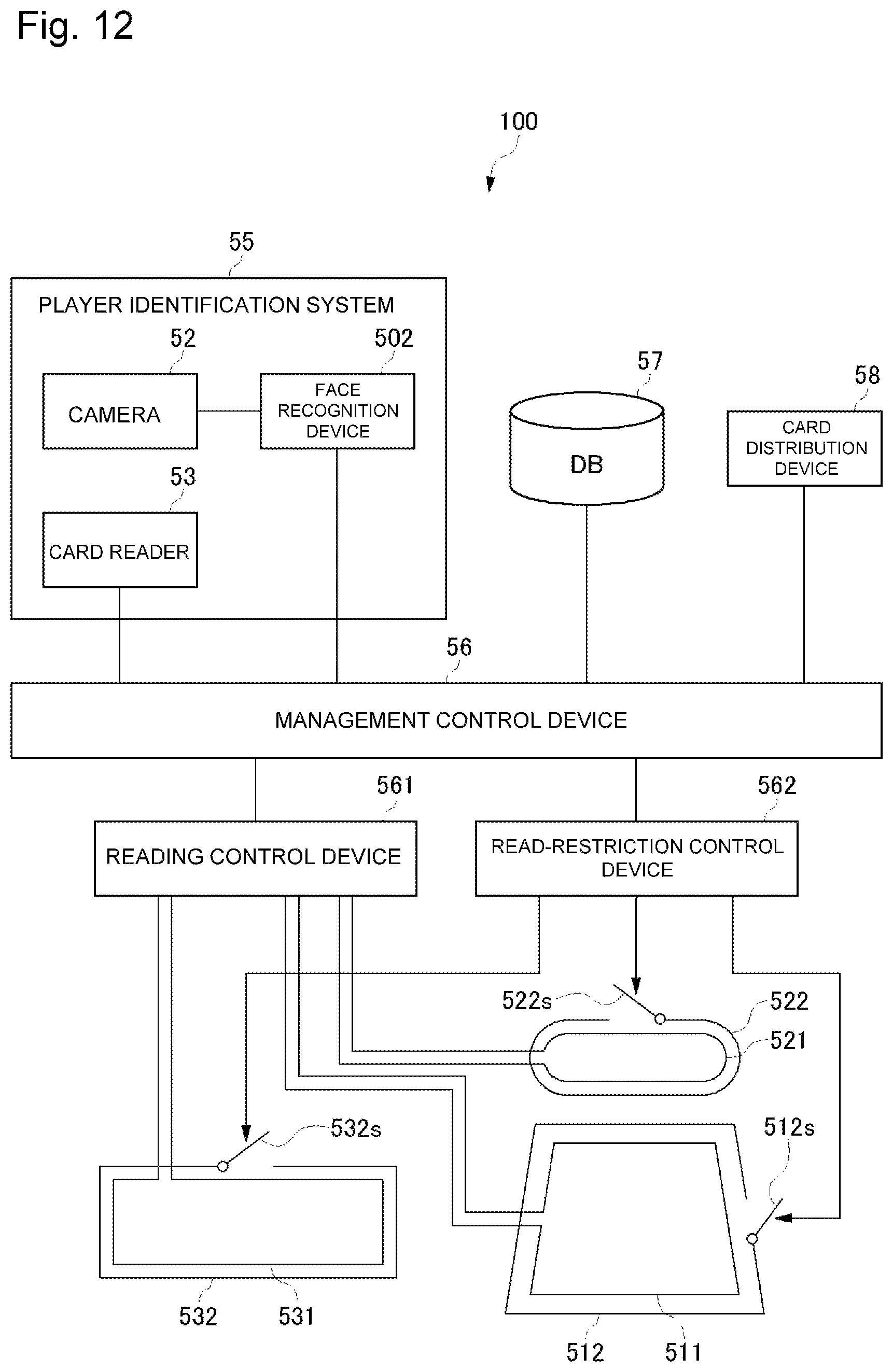 Patent US12315331 Figure 12 – Game table reading system
