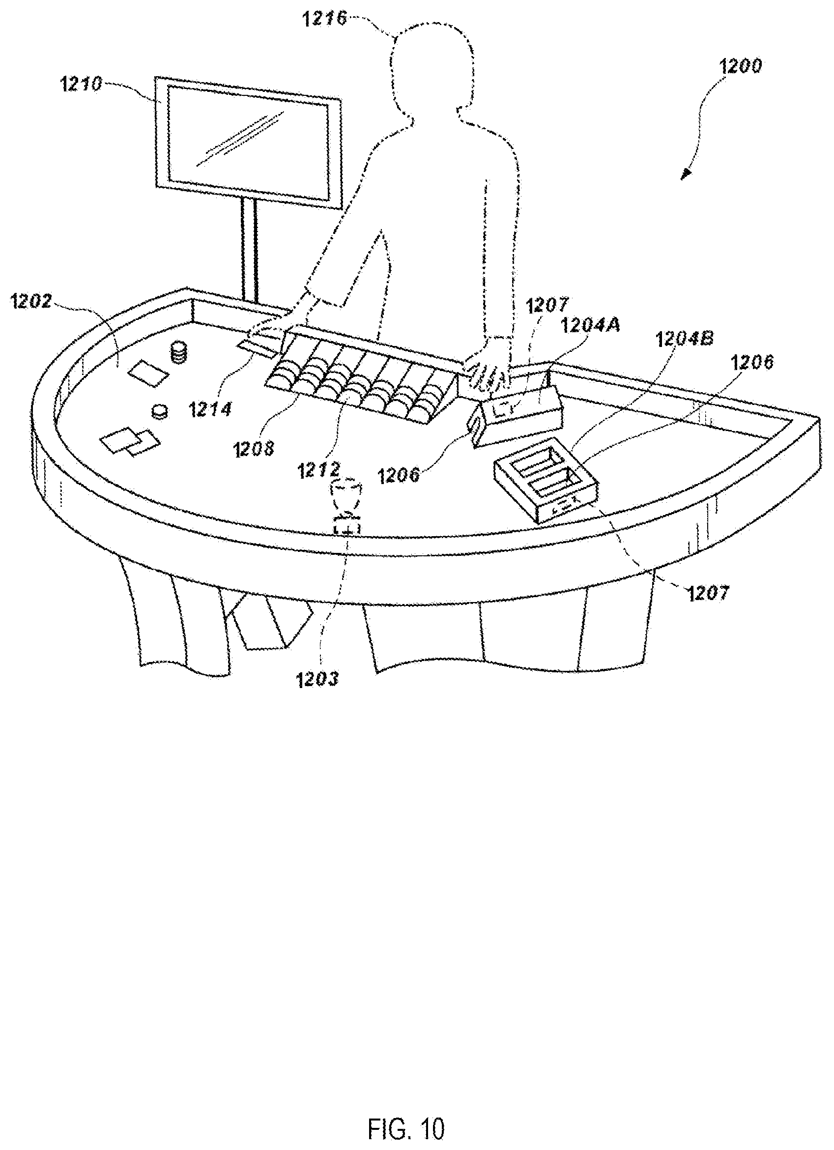Patent US12315333 Figure 10 – Gaming environment tracking system calibration
