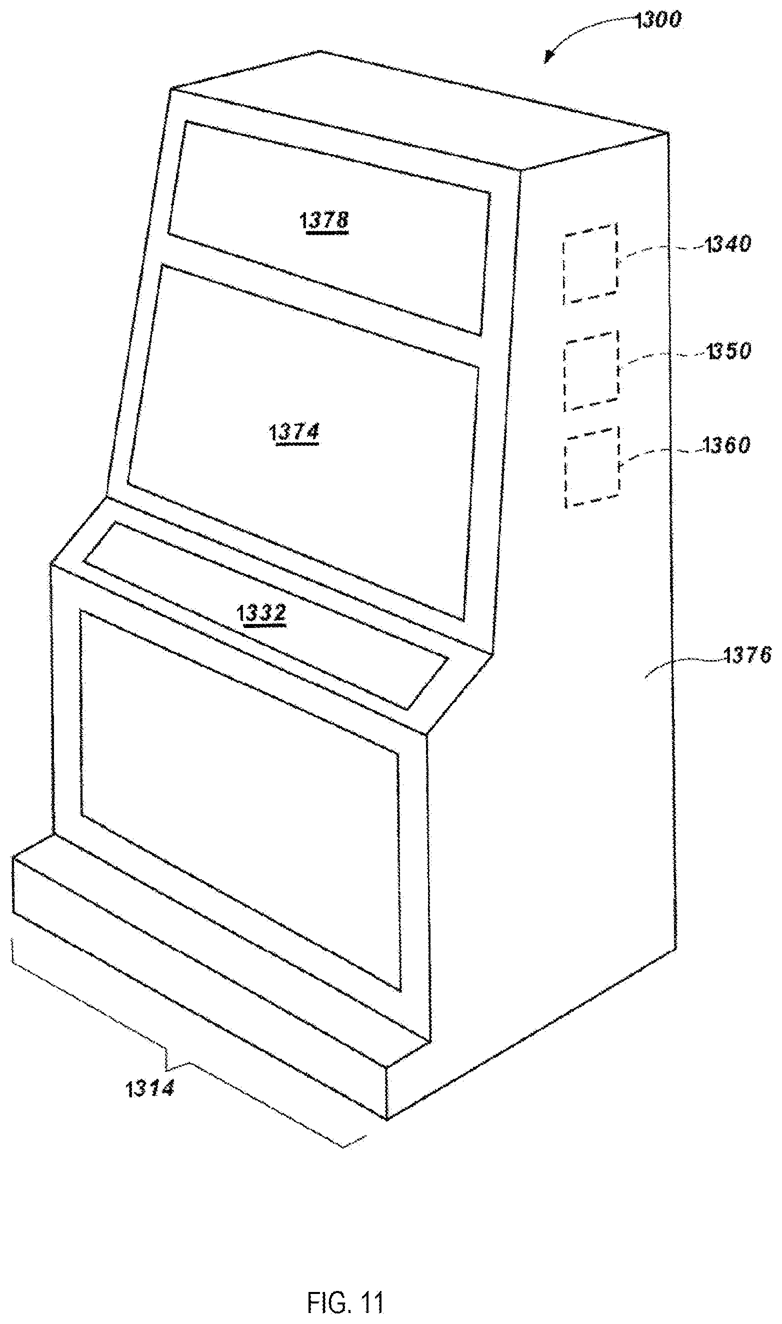 Patent US12315333 Figure 11 – Gaming environment tracking system calibration