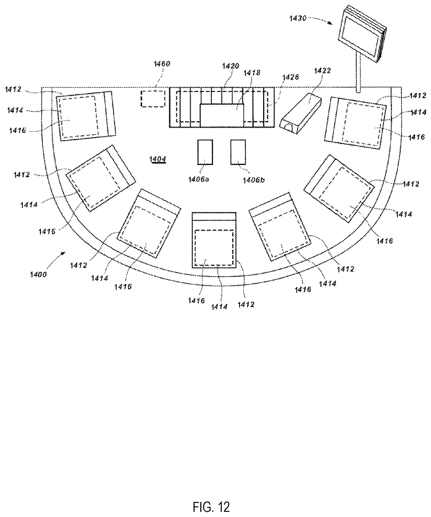 Patent US12315333 Figure 12 – Gaming environment tracking system calibration