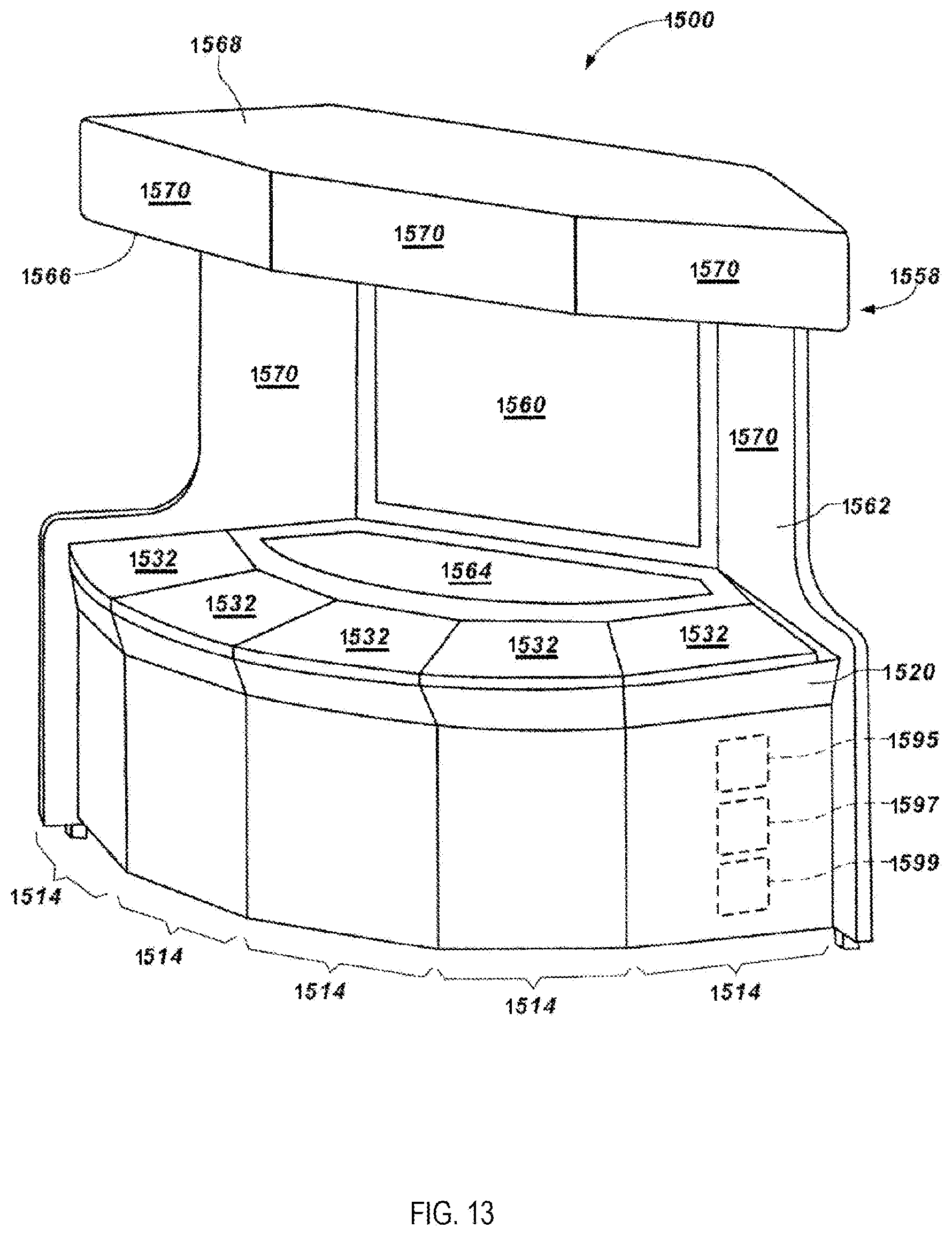 Patent US12315333 Figure 13 – Gaming environment tracking system calibration
