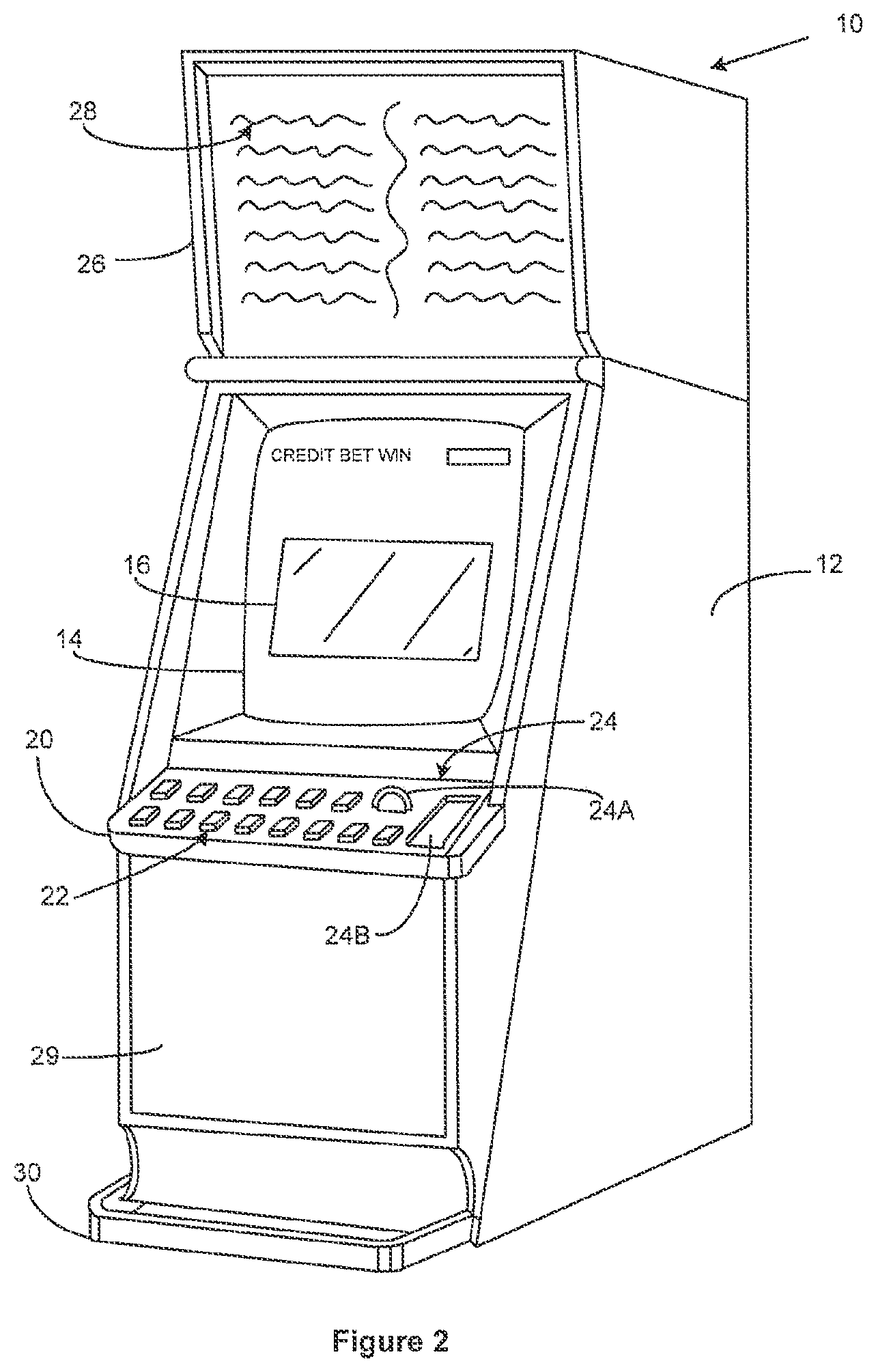 Patent US12315345 Figure 2 – Method of gaming and a gaming system