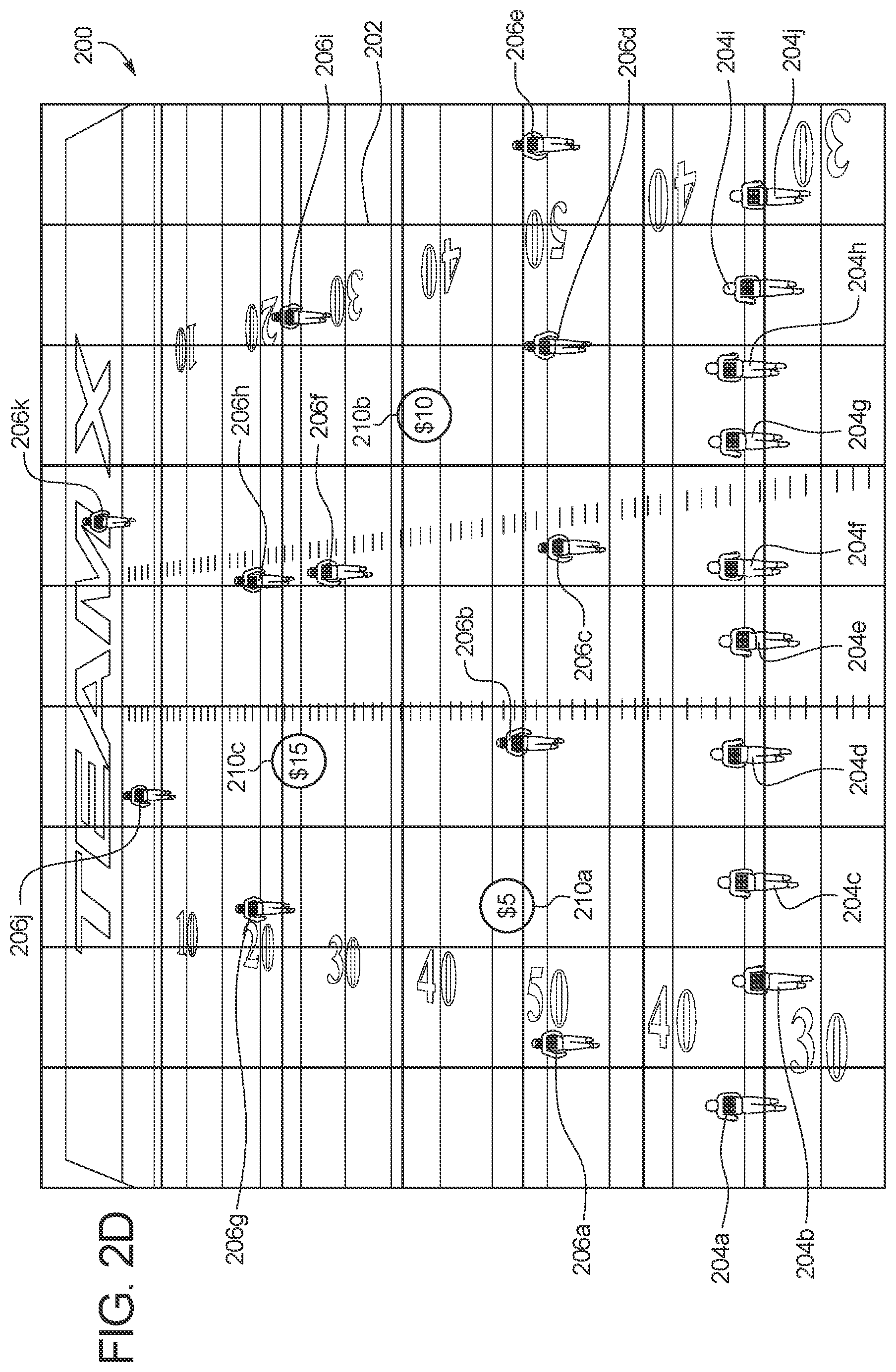 Patent US12315346 Figure 5 – System and method for wagering on virtual elements overlaying a sports betting field