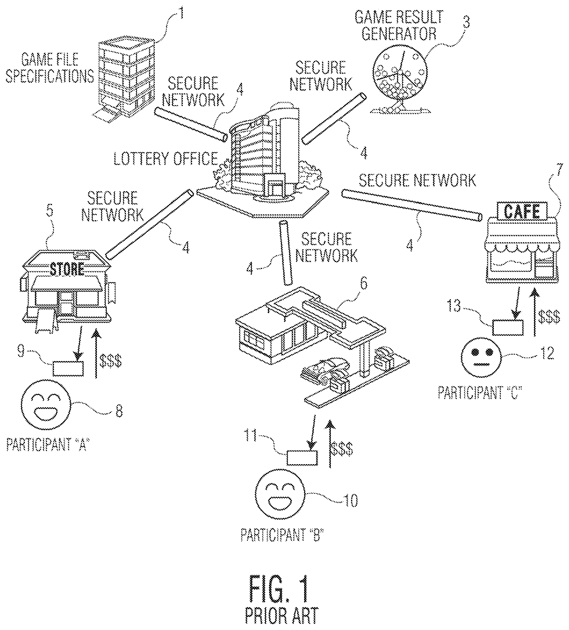 Patent US12315347 Figure 1 – Method and system for producing N-tuple number sets for lottery submissions