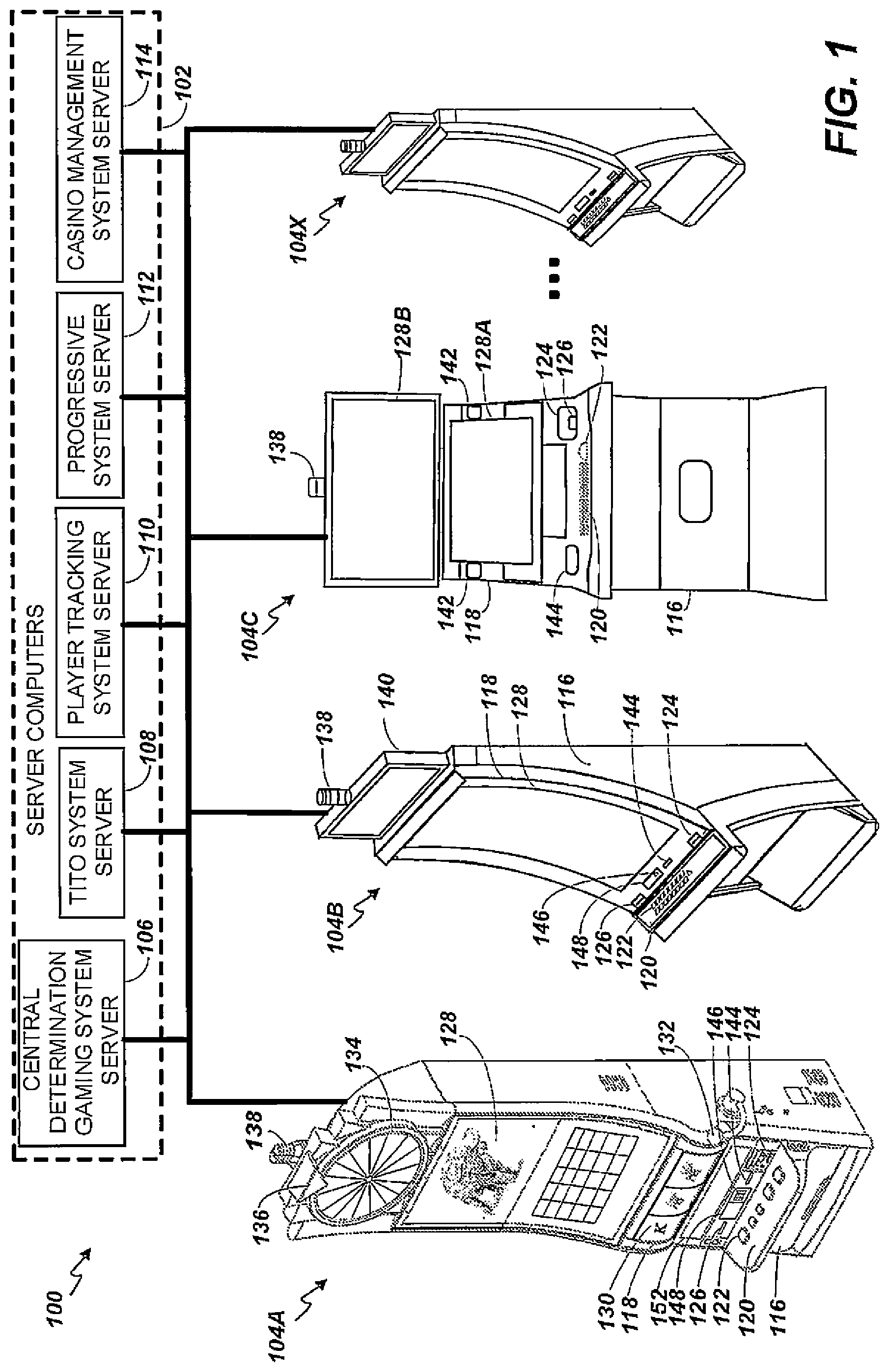 Patent US12315348 Figure 1 – Cummulative point, card-elimination, wagering system