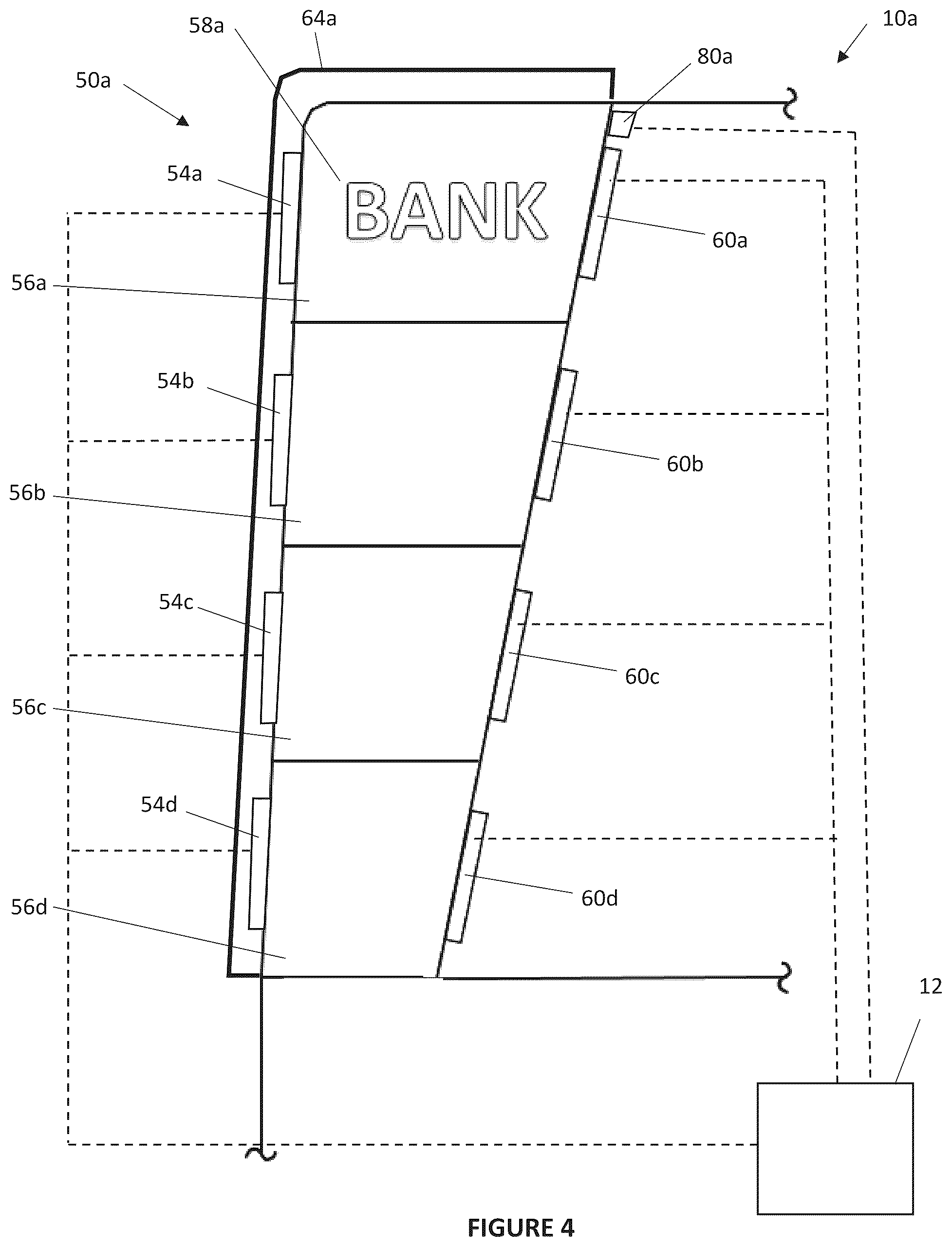 Patent US12315349 Figure 4 – ATM having privacy panels