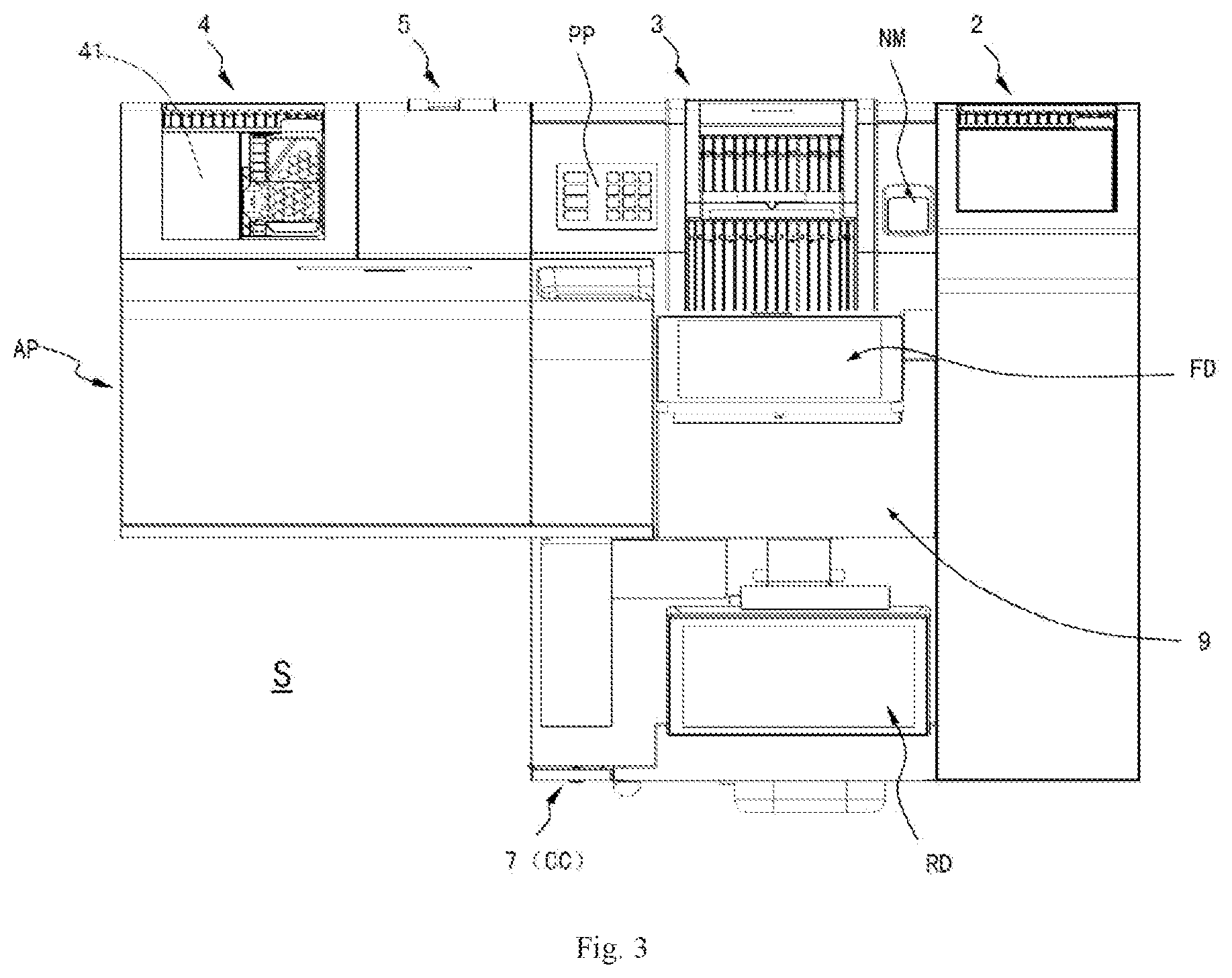 Patent US12315350 Figure 3 – Medium processing apparatus having a lockable loose coin device door and a lockable banknote device door
