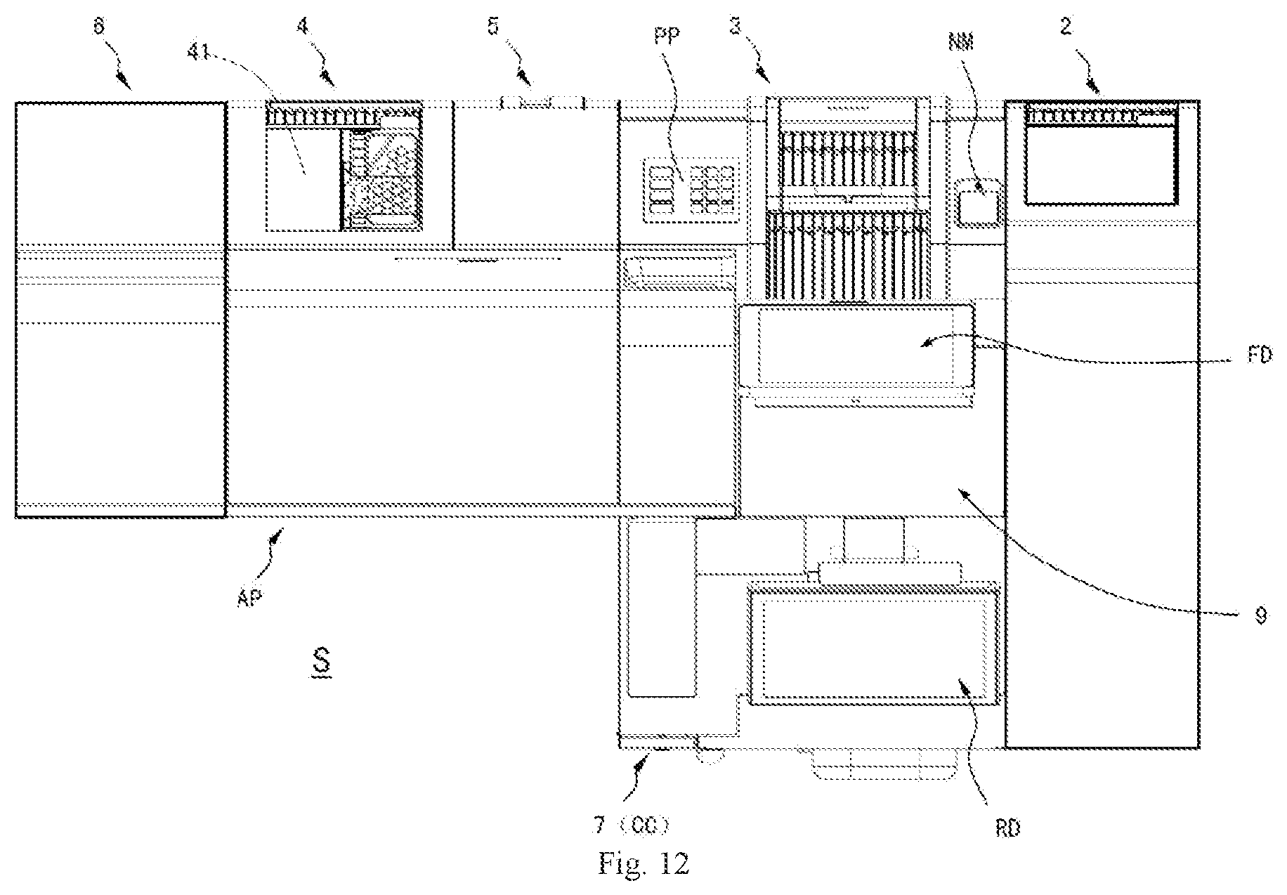 Patent US12315350 Figure 9 – Medium processing apparatus having a lockable loose coin device door and a lockable banknote device door