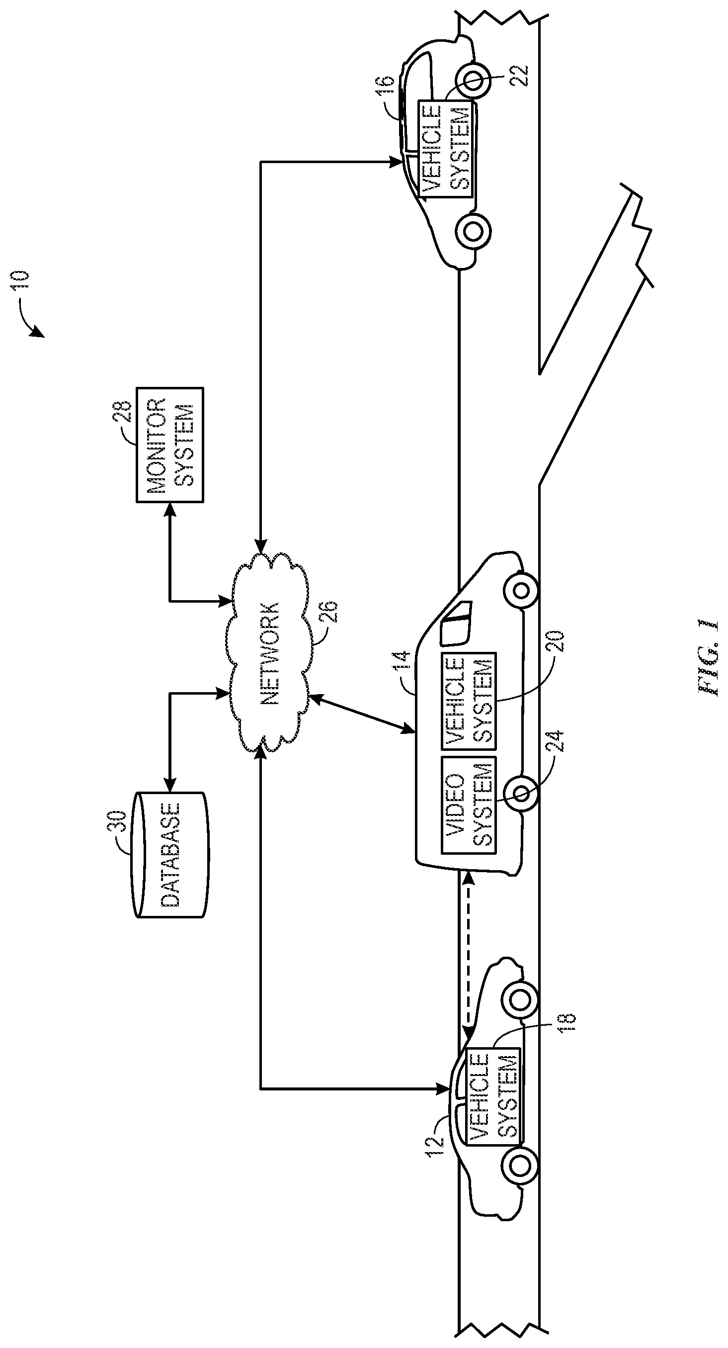 Patent US12315352 — Monitoring and reacting to nearby moving vehicles — Figure 1