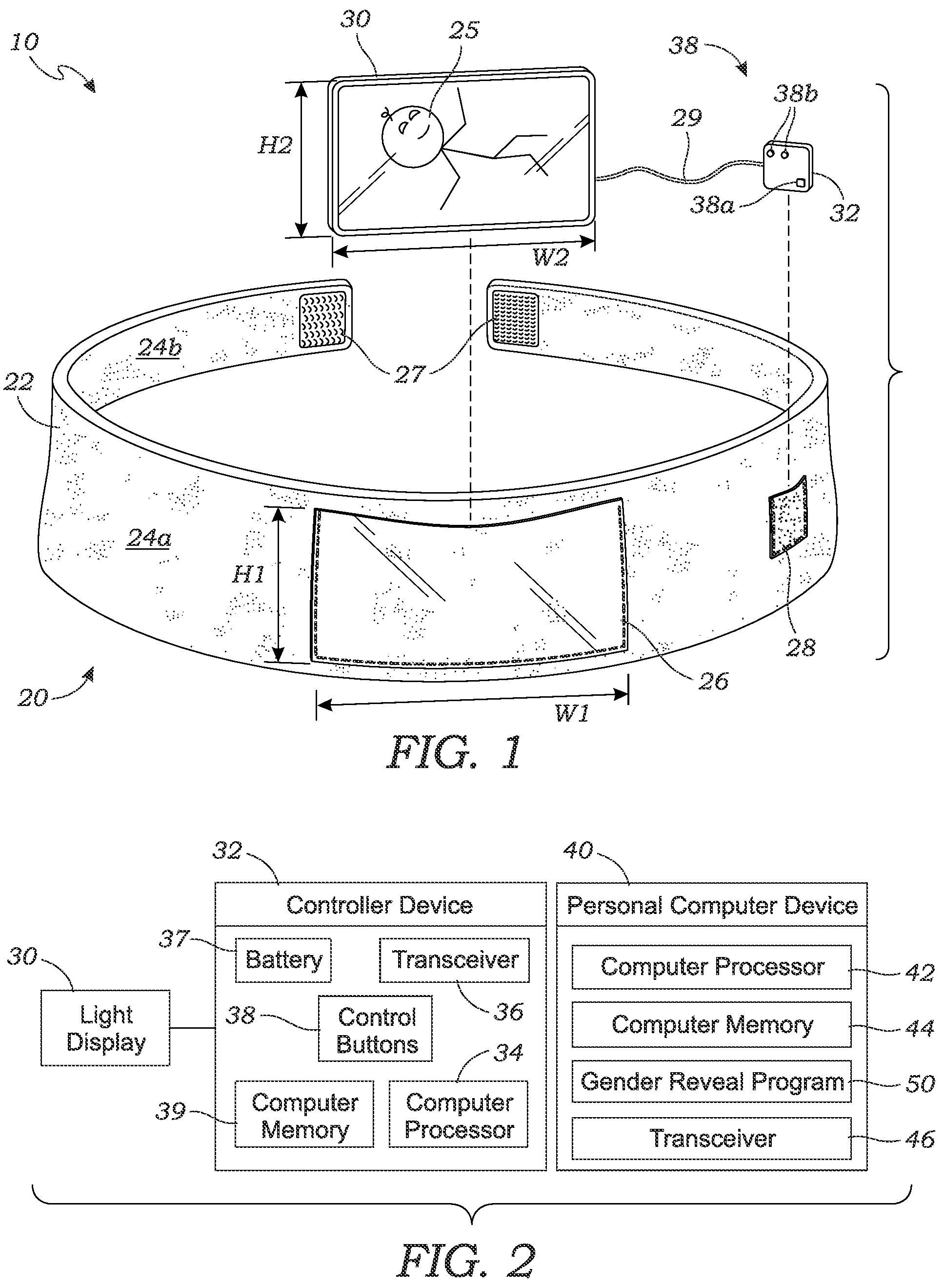 Patent US12315360 Figure 1 – Gender reveal system