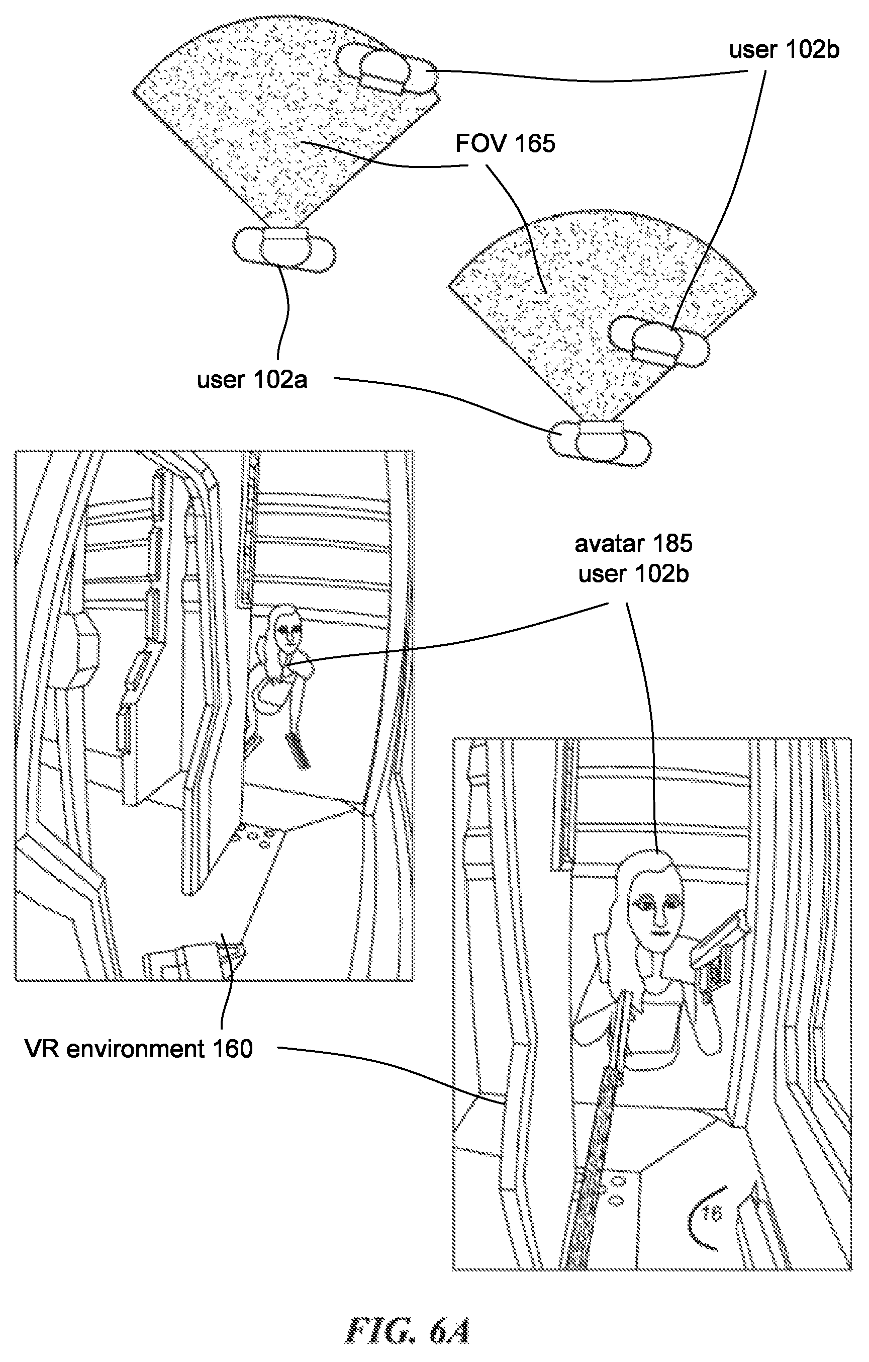 Patent US12315363 Figure 8 – Directional warnings in co-located play in virtual reality environments